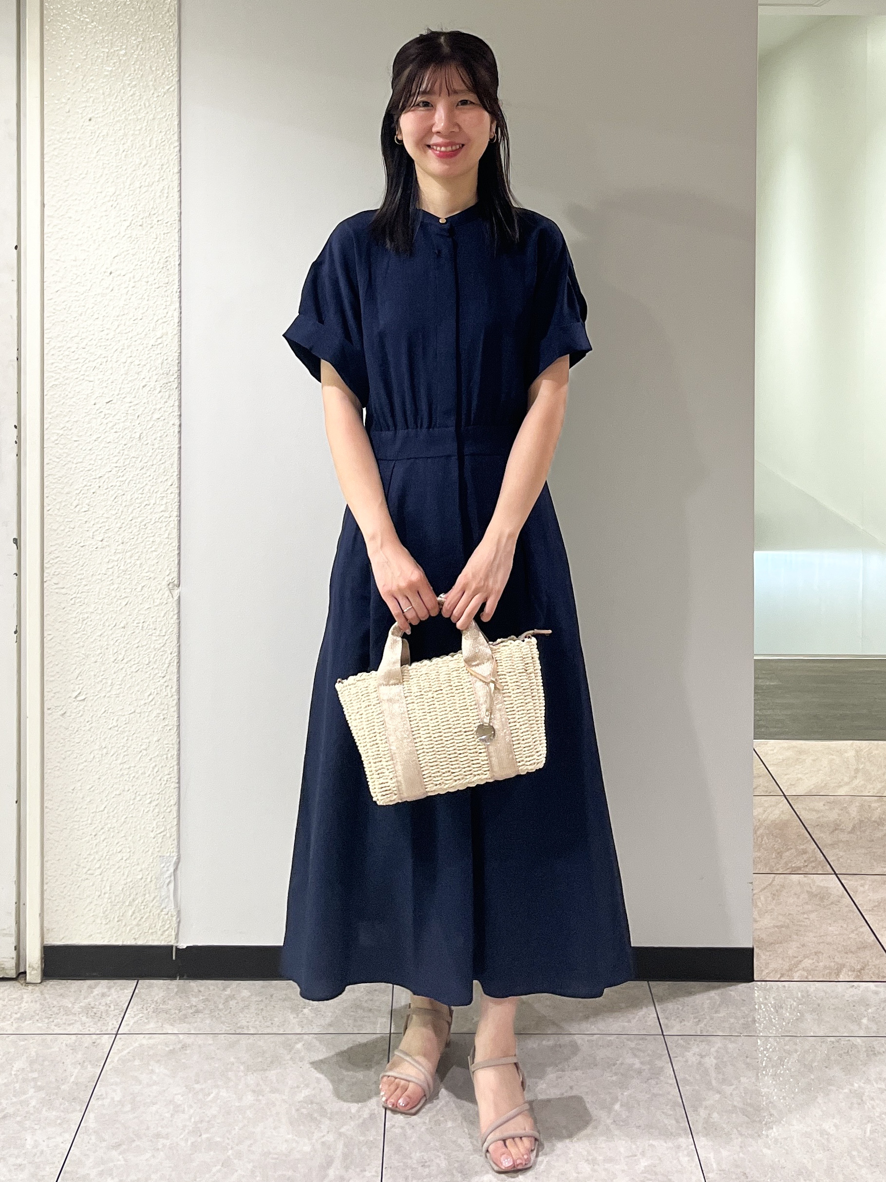 ゆか☆さんの「OPAQUE.CLIP｜【接触冷感／吸水速乾】リネンライク シャツワンピース《洗濯機OK》」を使ったコーディネート