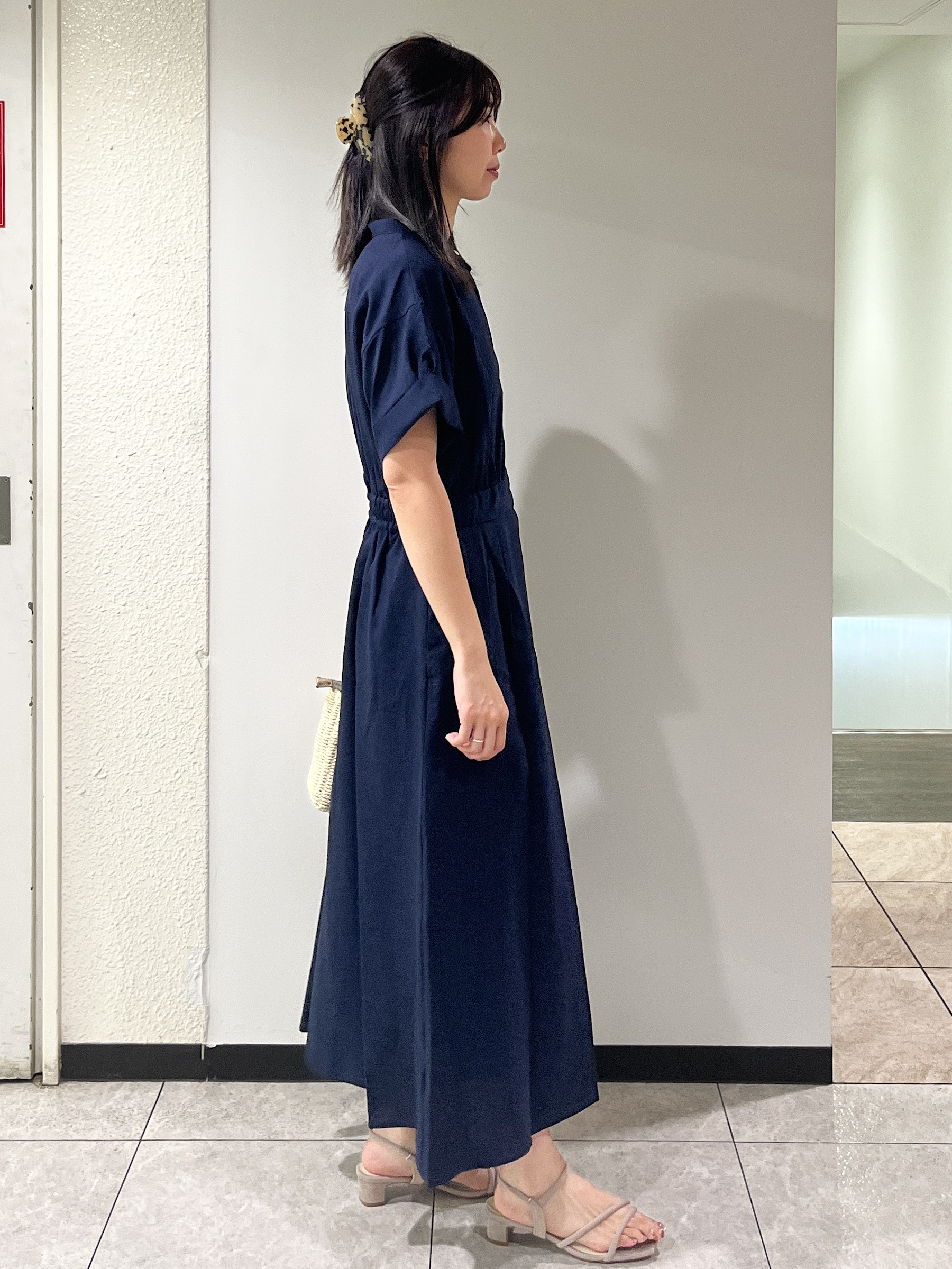ゆか☆さんの「OPAQUE.CLIP｜【接触冷感／吸水速乾】リネンライク シャツワンピース《洗濯機OK》」を使ったコーディネート
