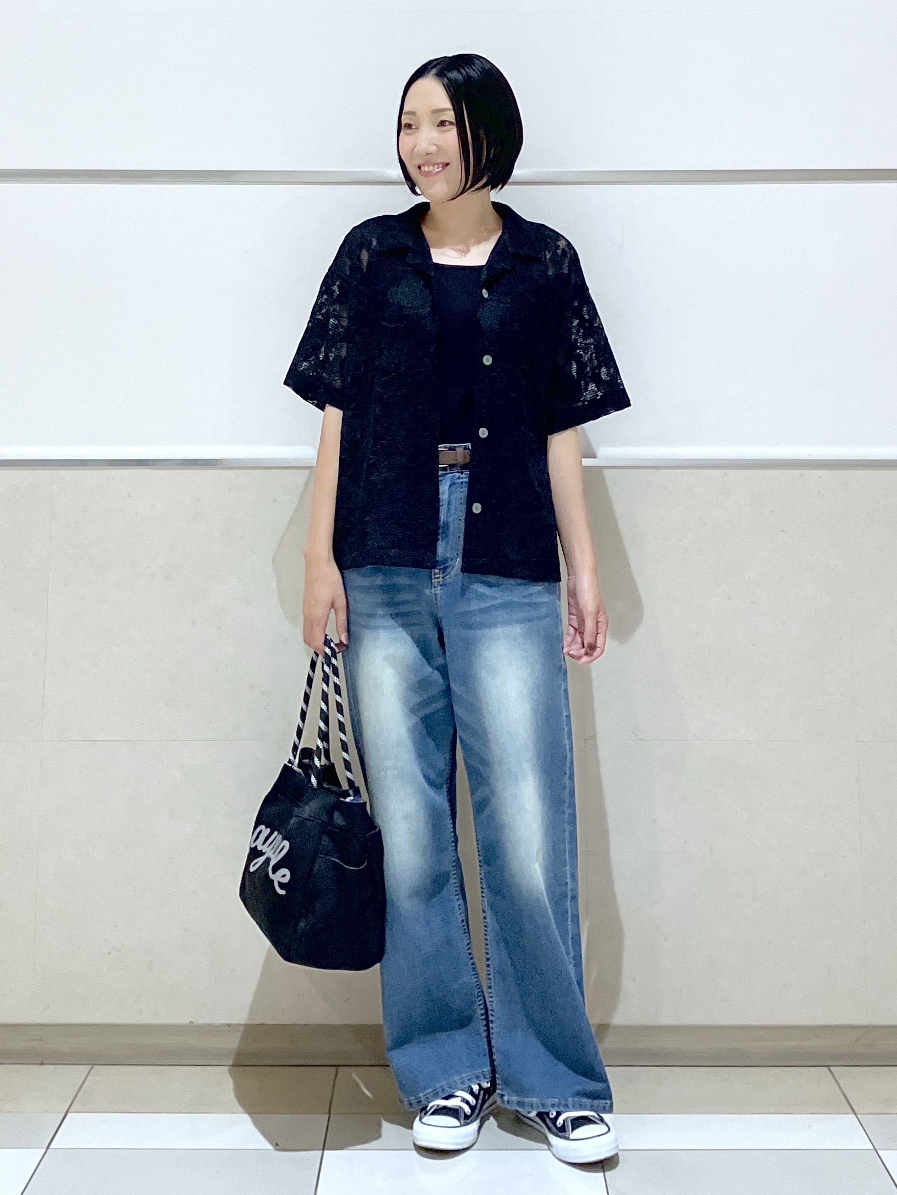 eriko さんの「Dessin｜カラミレース 開襟シャツ」を使ったコーディネート
