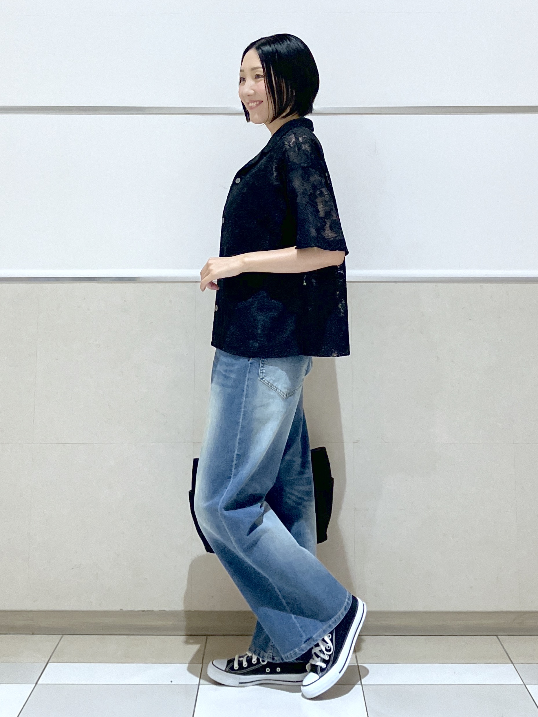 eriko さんの「Dessin｜カラミレース 開襟シャツ」を使ったコーディネート
