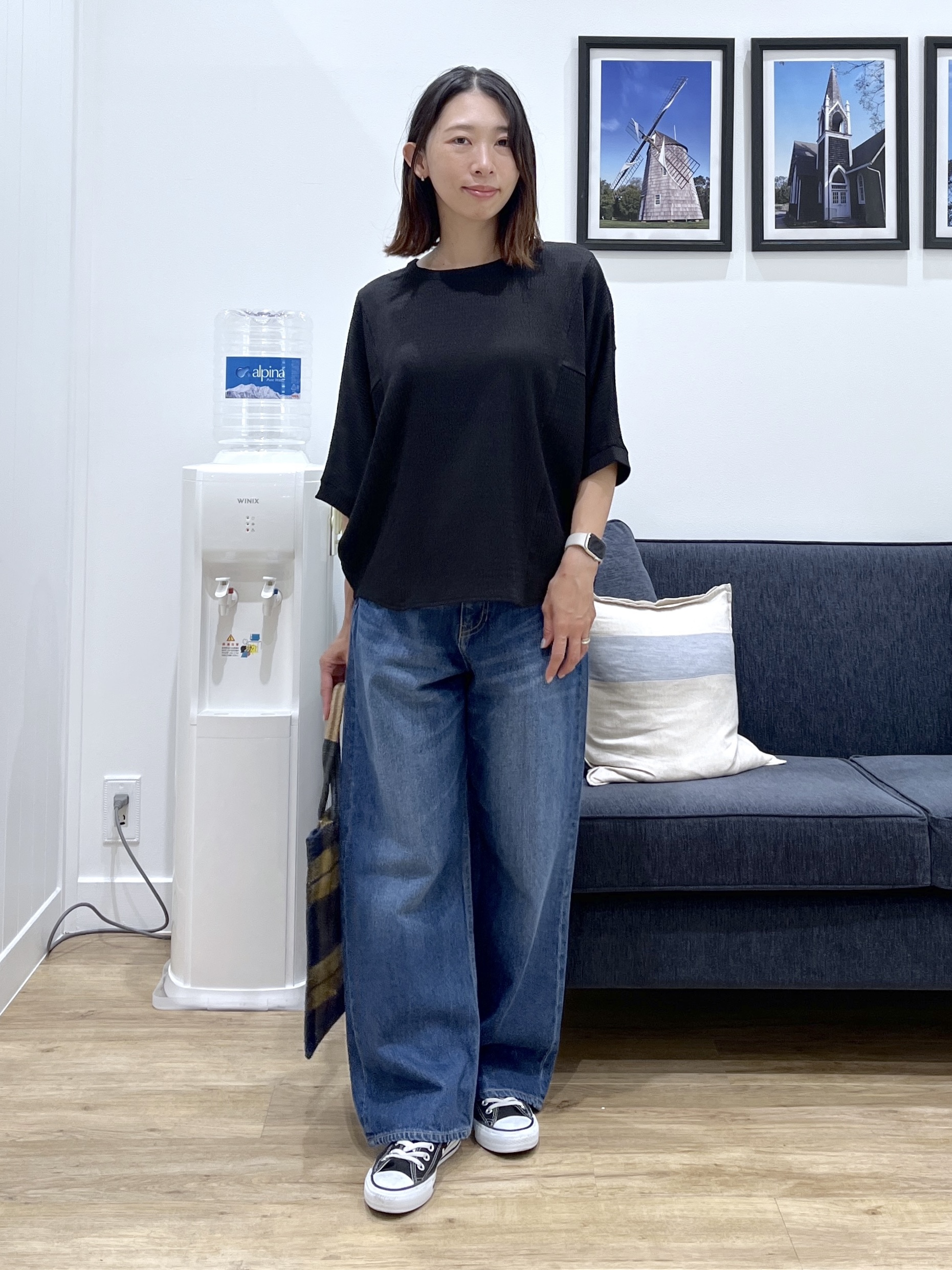 canaさんの「Dessin｜シュリンクジャージ カットソー」を使ったコーディネート
