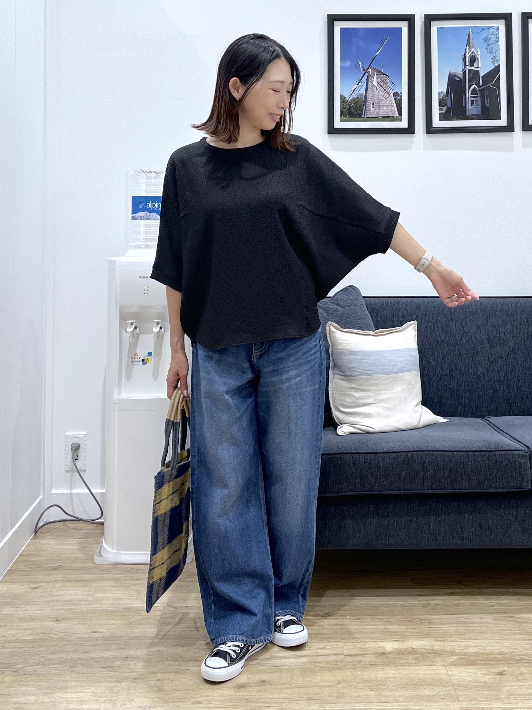 canaさんの「Dessin｜シュリンクジャージ カットソー」を使ったコーディネート