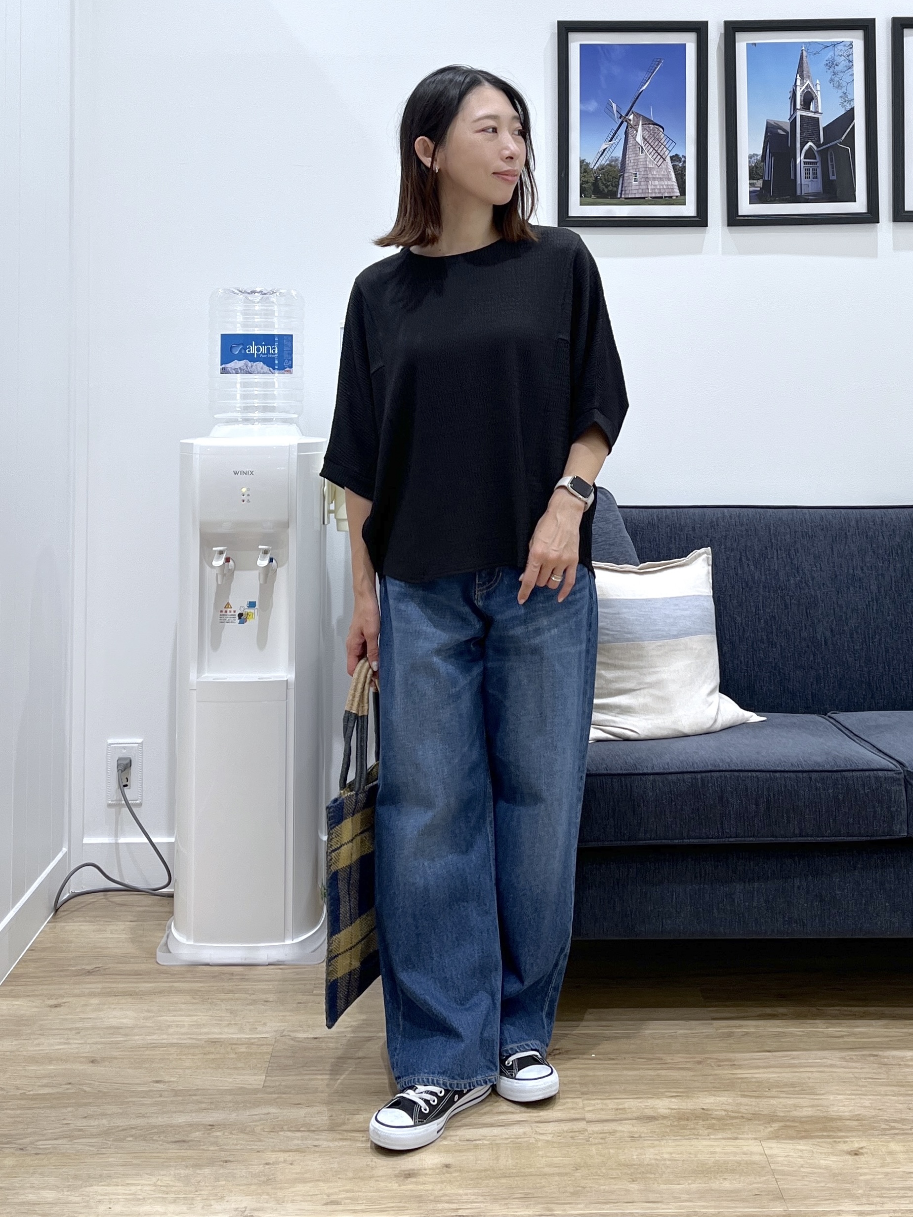 canaさんの「Dessin｜シュリンクジャージ カットソー」を使ったコーディネート
