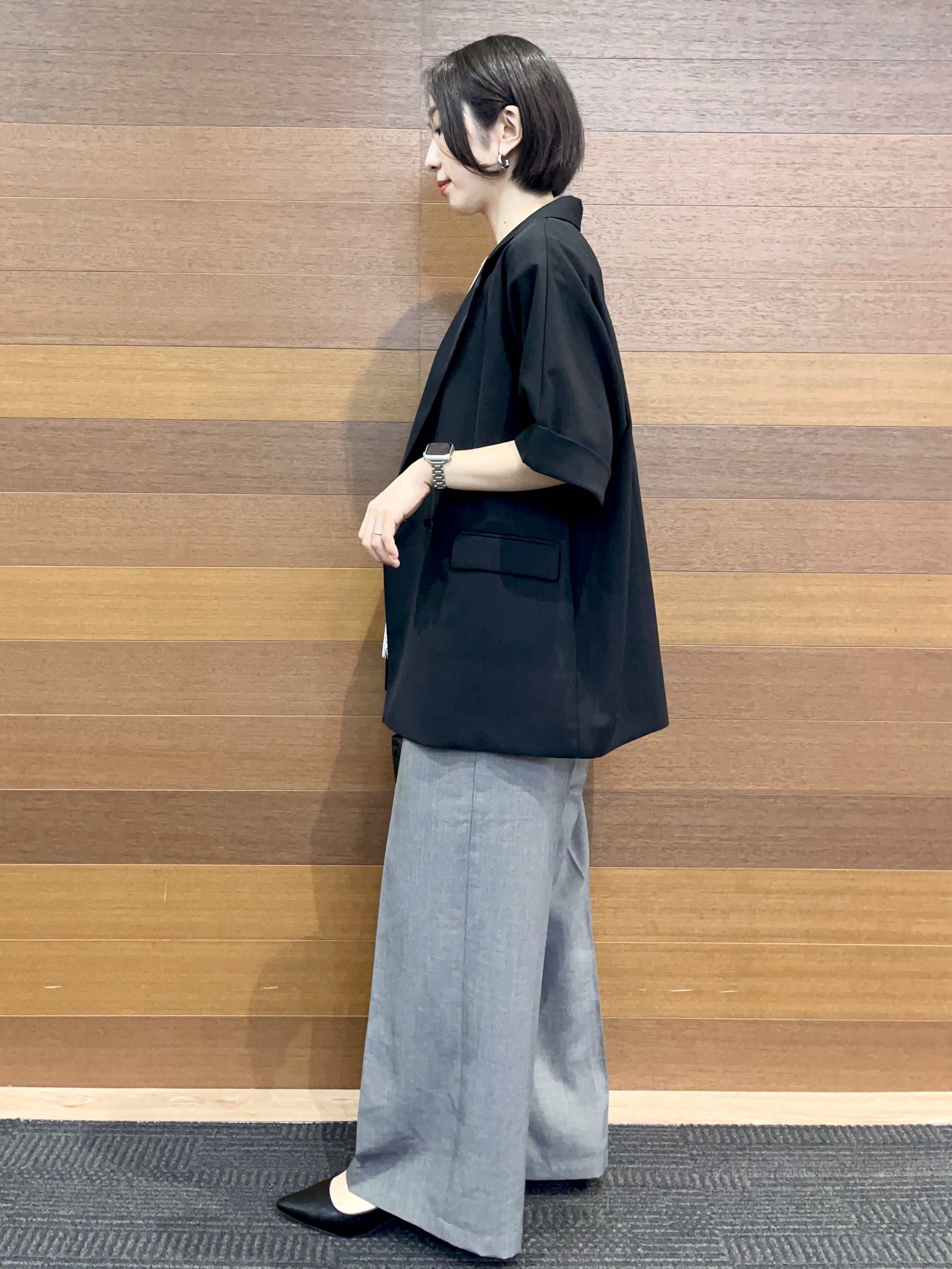 umiさんの「OPAQUE.CLIP｜裾レースペプラムカットソー【洗濯機OK】」を使ったコーディネート