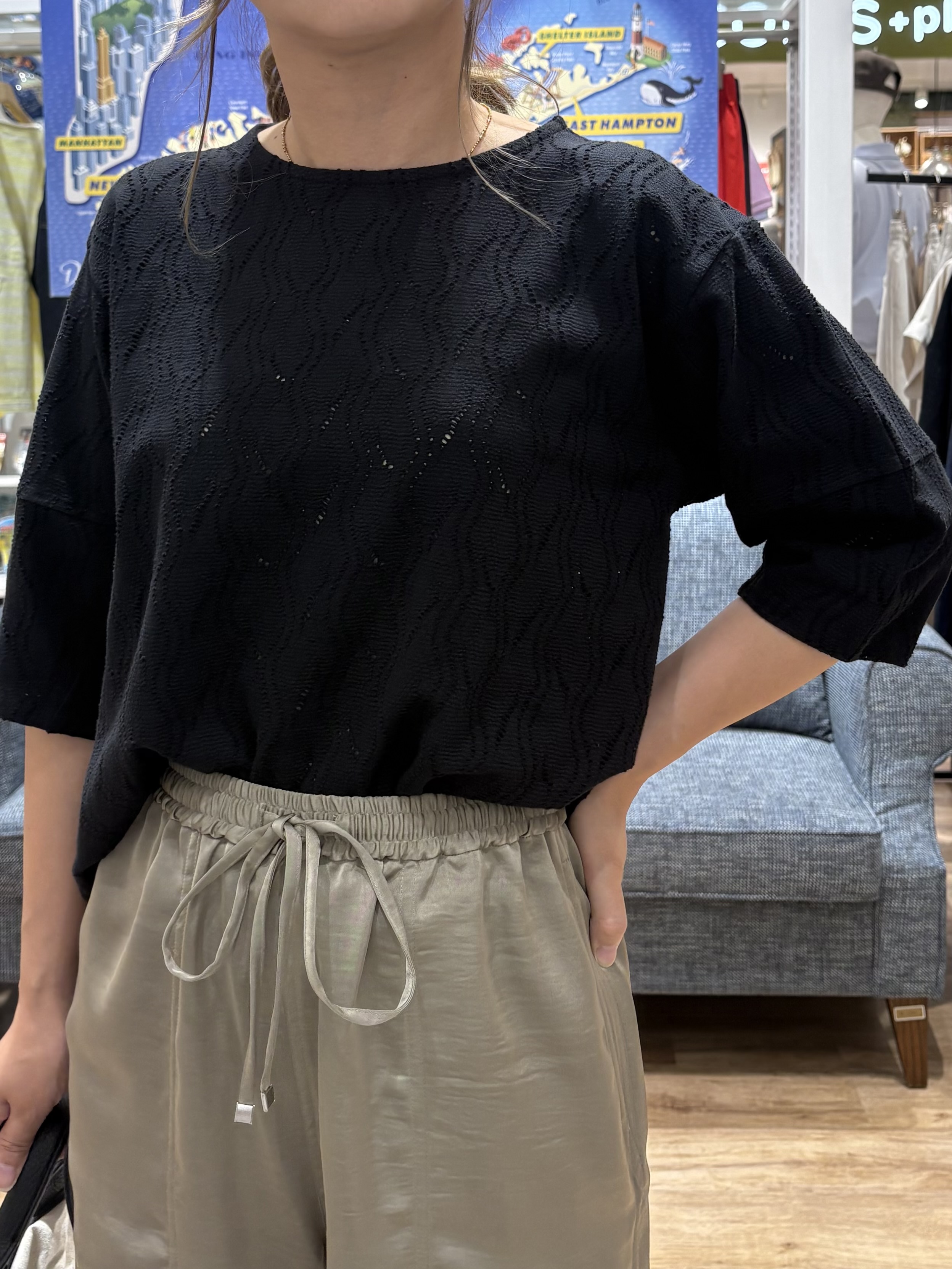 yuinaさんの「Dessin｜【マシンウォッシャブル】5分袖レースカットソー」を使ったコーディネート