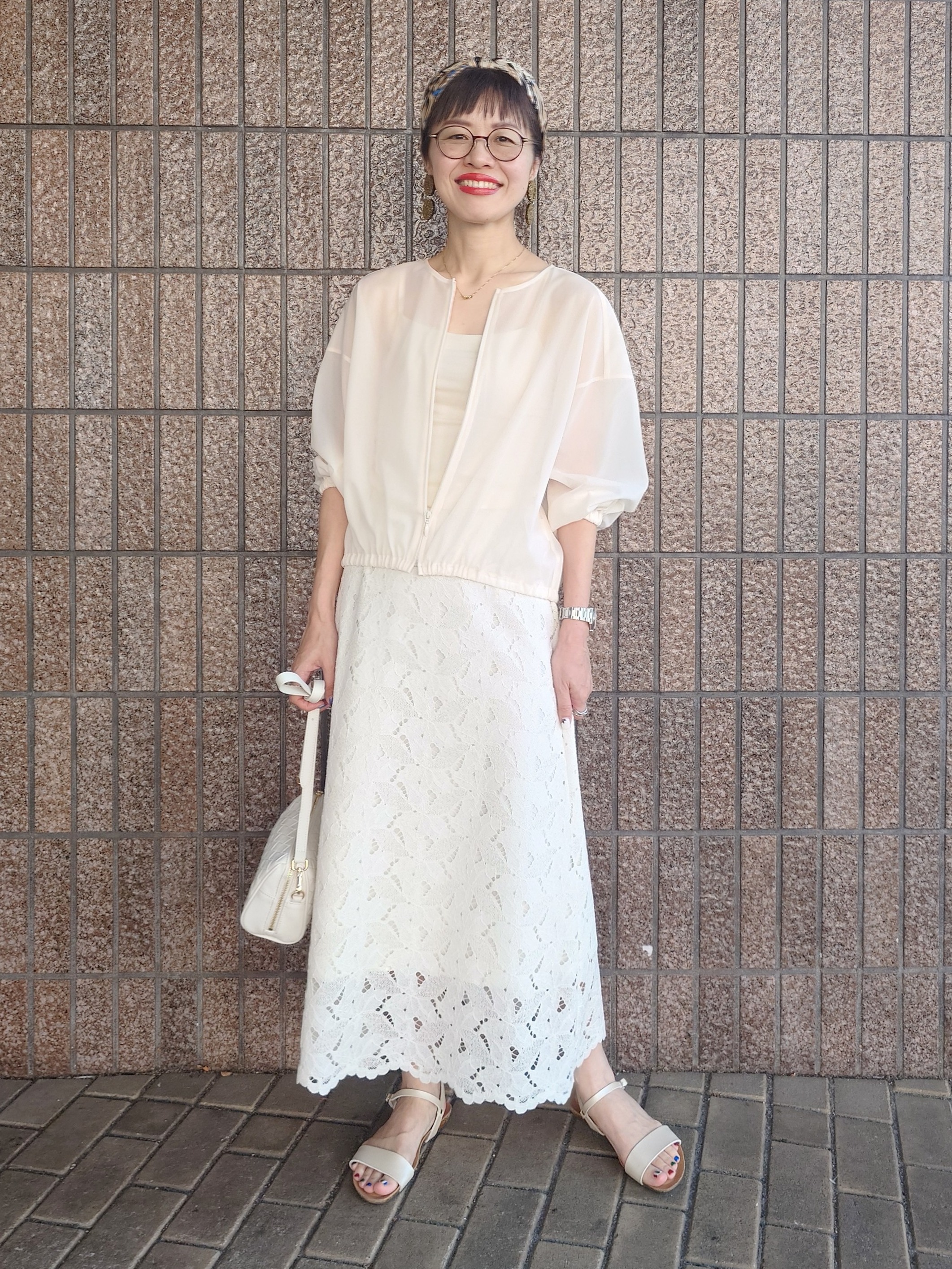 MUTSUKOさんの「UNTITLED｜【秋羽織り/ジップ】トリコットシアーブラウス」を使ったコーディネート