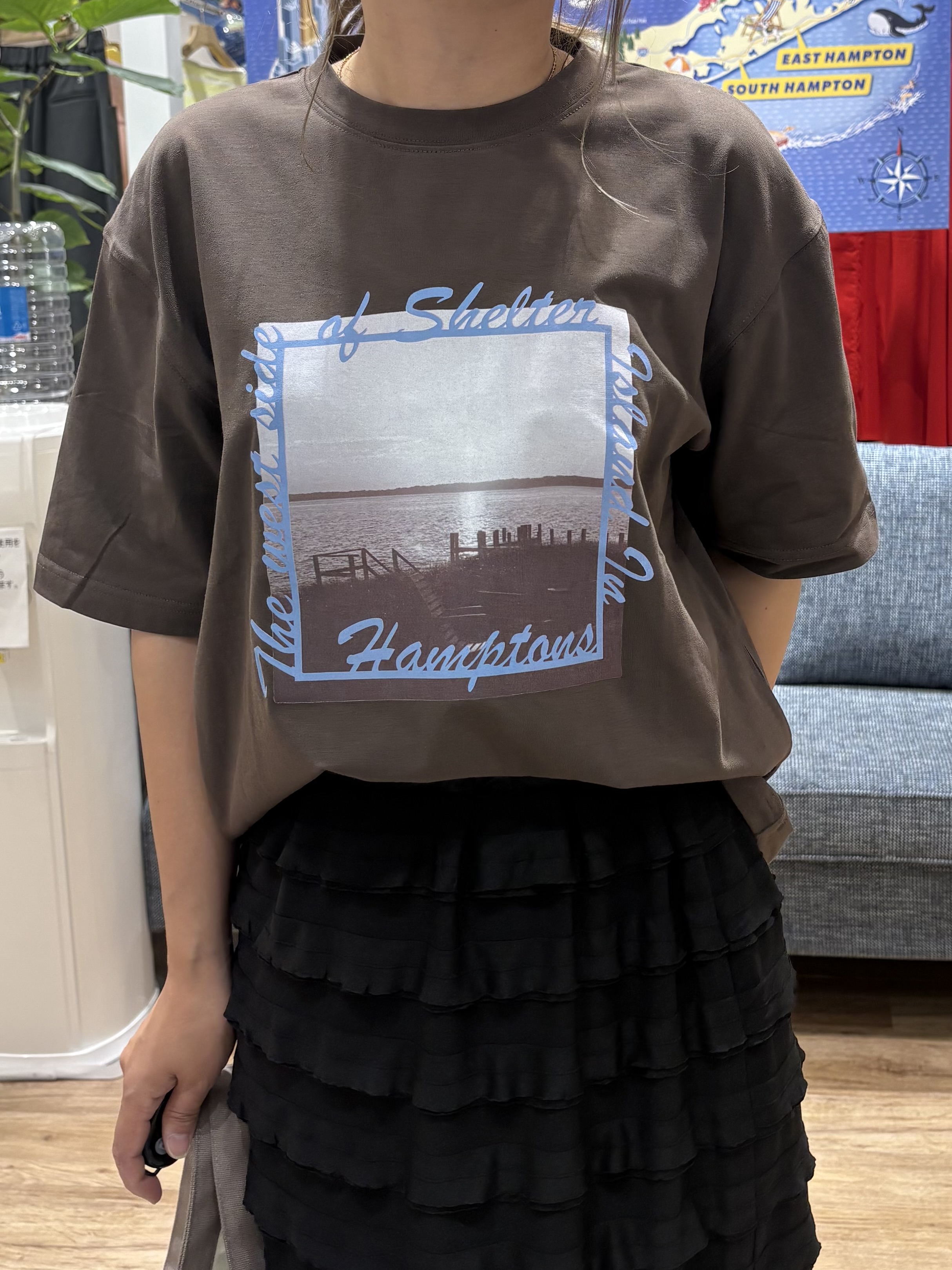 yuinaさんの「Dessin｜フリルジャージー Iラインスカート」を使ったコーディネート