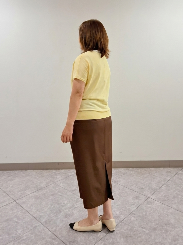 S.xuliさんの「Reflect｜【二の腕カバー／手洗い可】ネックレース フレンチスリーブニット」を使ったコーディネート