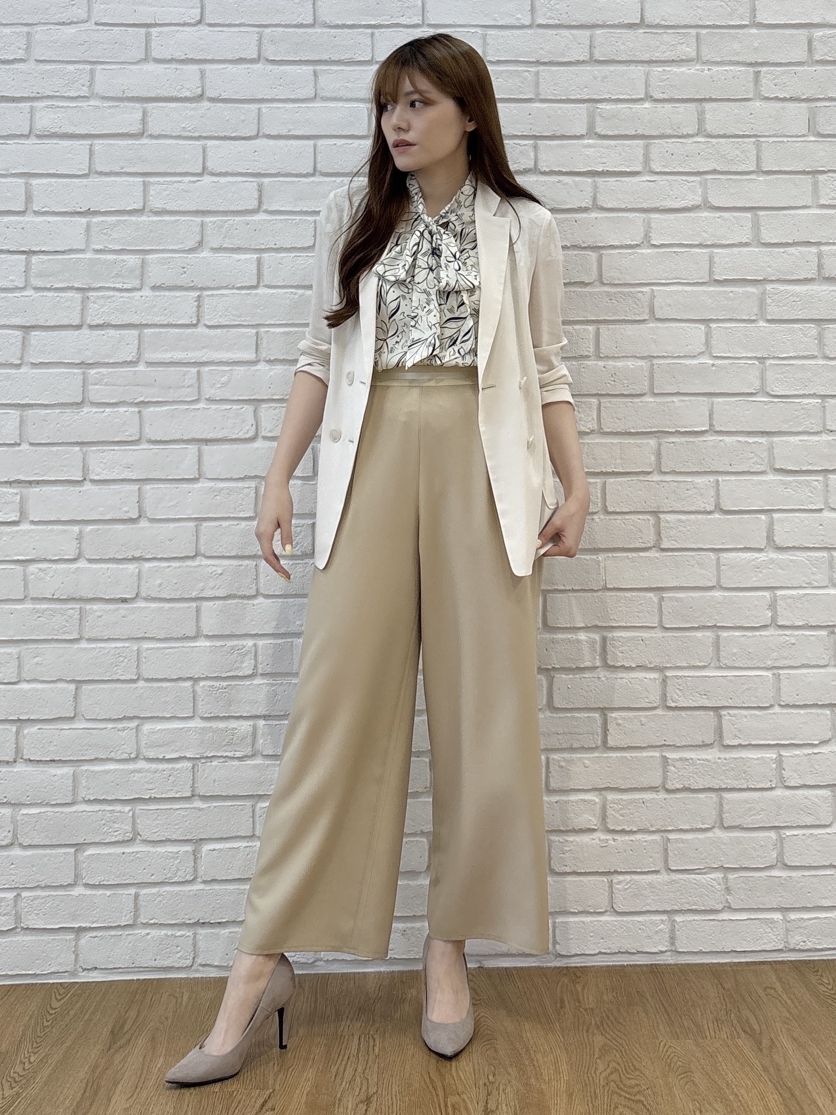 sayaさんの「COUP DE CHANCE｜【手洗い可／日本製】シアーテーラード ジャケット」を使ったコーディネート