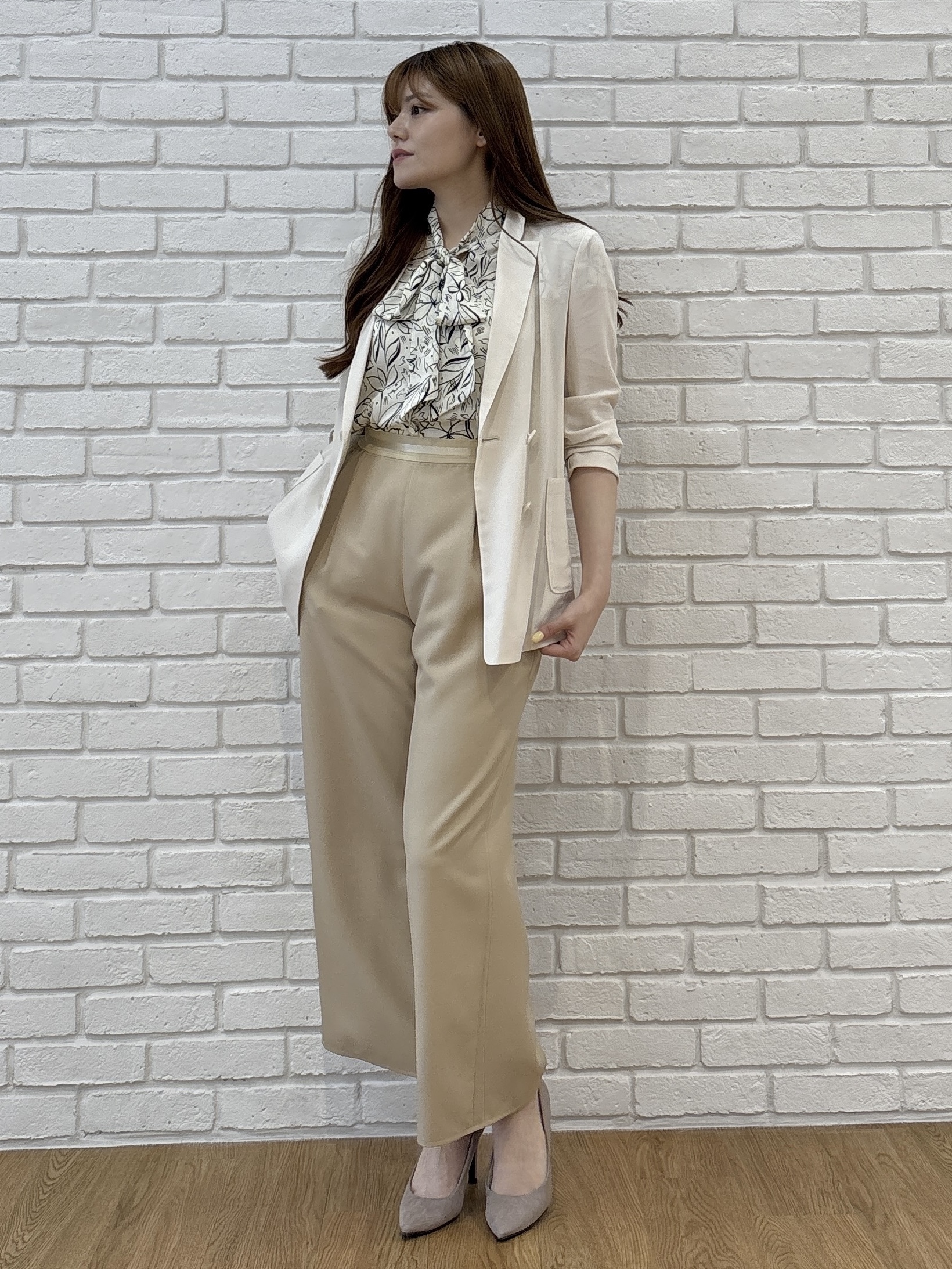 sayaさんの「COUP DE CHANCE｜【手洗い可／日本製】シアーテーラード ジャケット」を使ったコーディネート