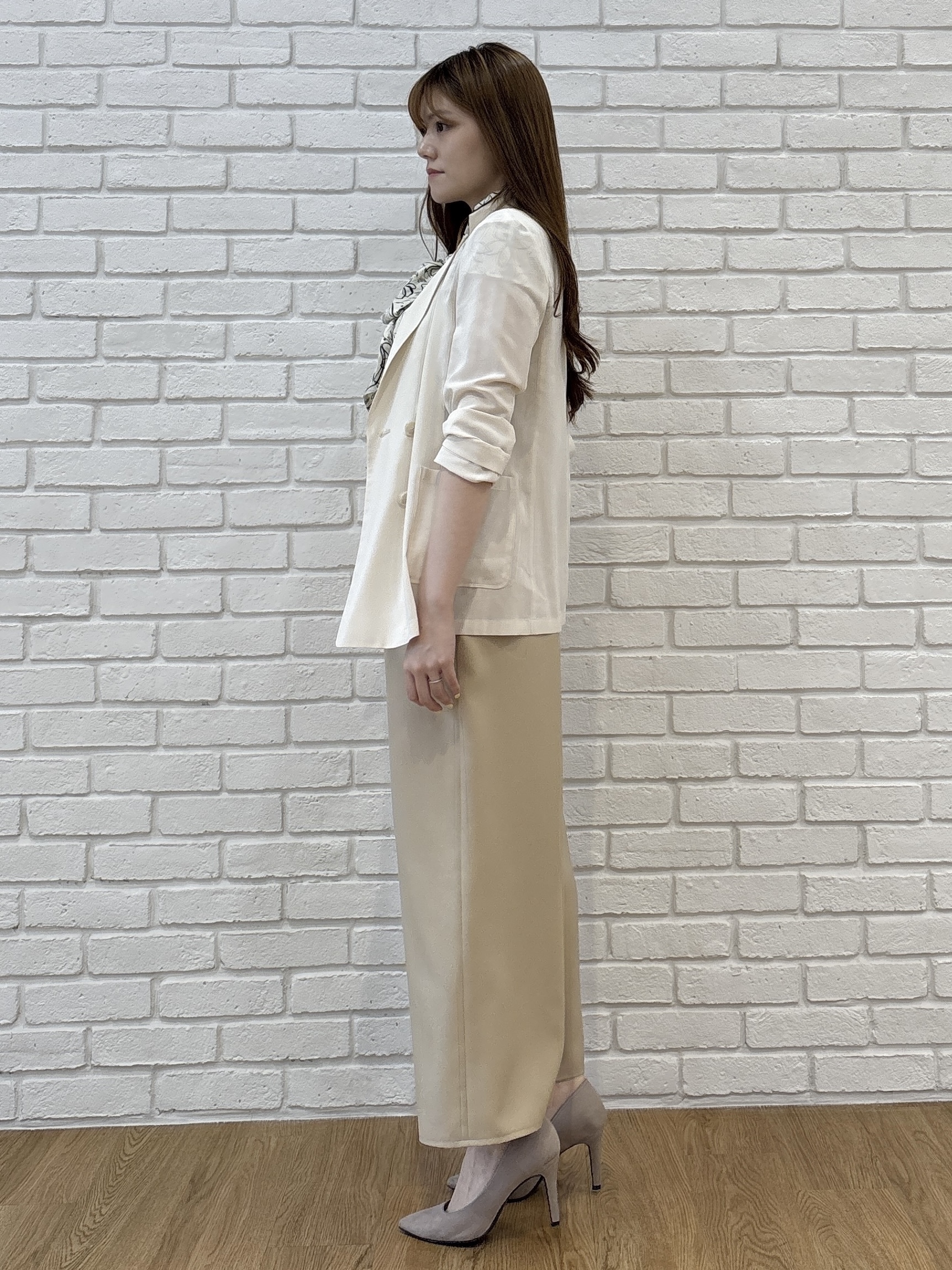 sayaさんの「COUP DE CHANCE｜【手洗い可／日本製】シアーテーラード ジャケット」を使ったコーディネート