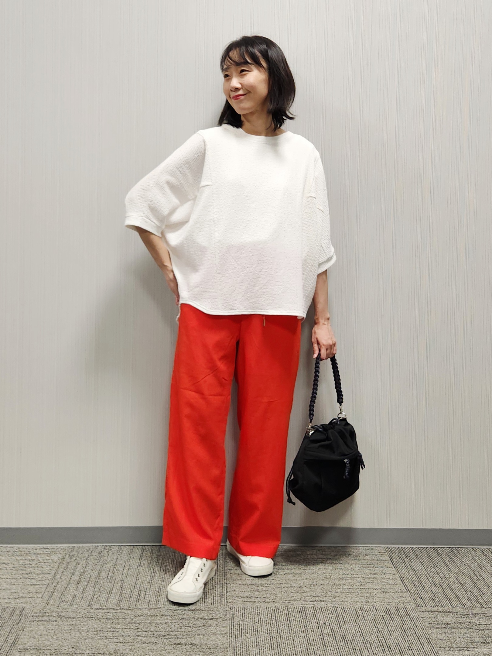 naraさんの「Dessin｜シュリンクジャージ カットソー」を使ったコーディネート