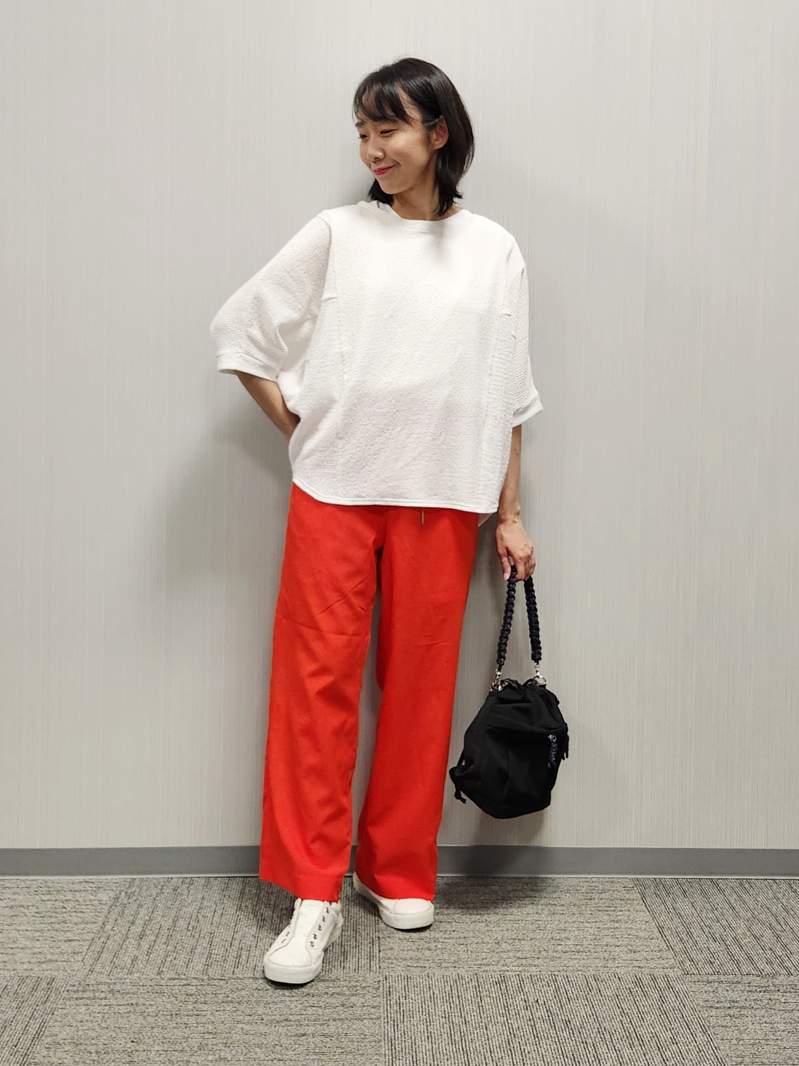 naraさんの「Dessin｜シュリンクジャージ カットソー」を使ったコーディネート