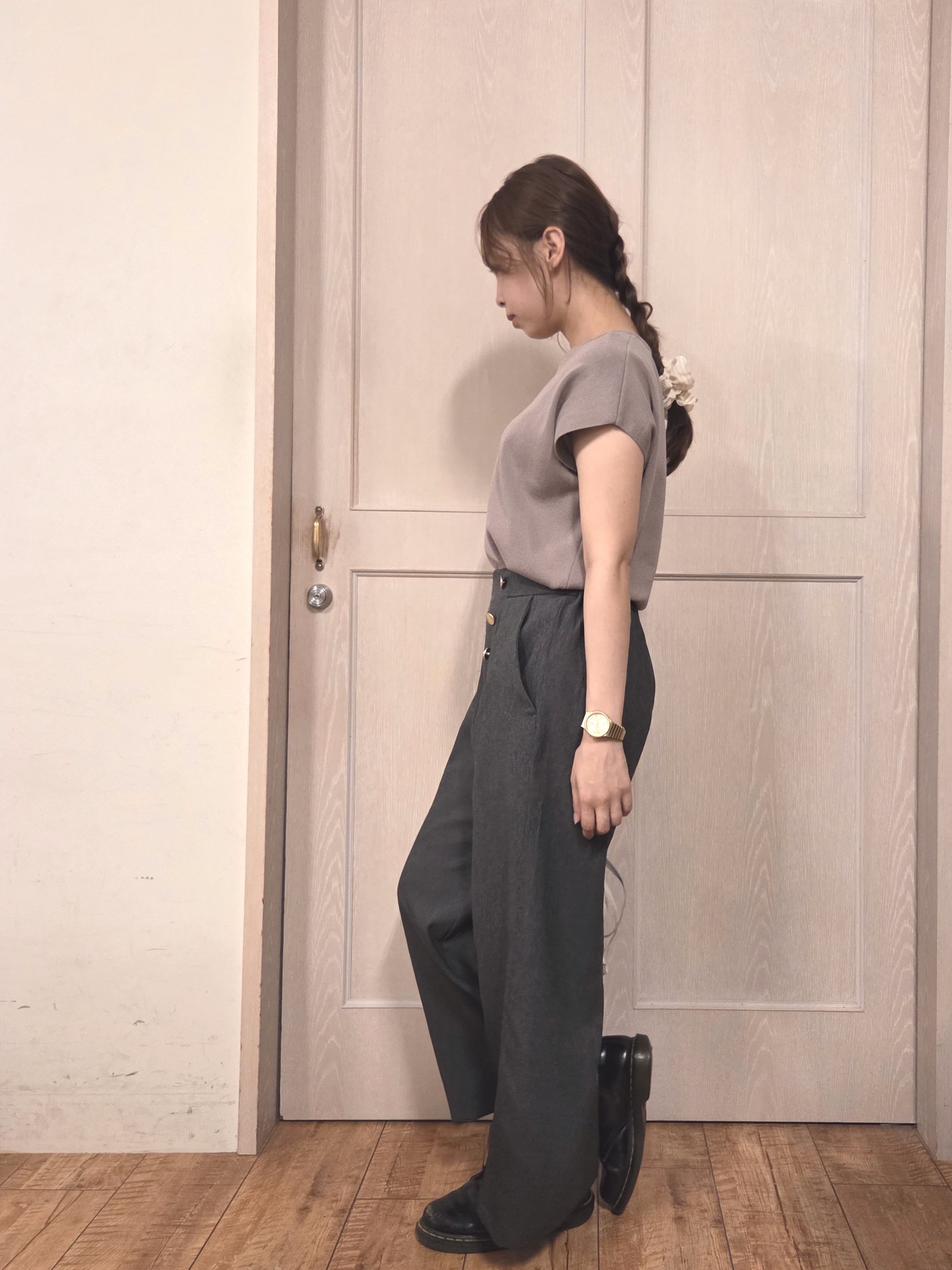 masamiさんの「SHOO･LA･RUE｜【洗濯機可/S-LL】インせず着られる 大人シンプルニット」を使ったコーディネート