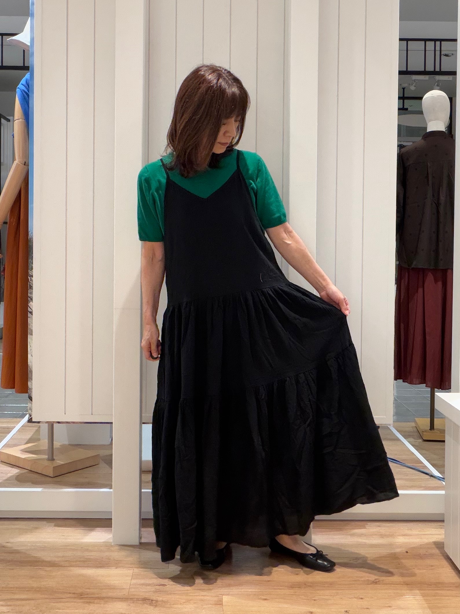 Fujitaさんの「Dessin｜【9色展開/接触冷感/UVカット】ドライタッチサマーニットT」を使ったコーディネート