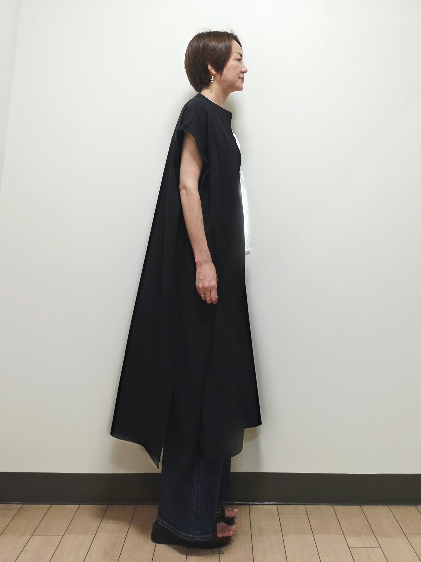 yuuさんの「Reflect｜すっきり見えバンドカラーシャツワンピース」を使ったコーディネート