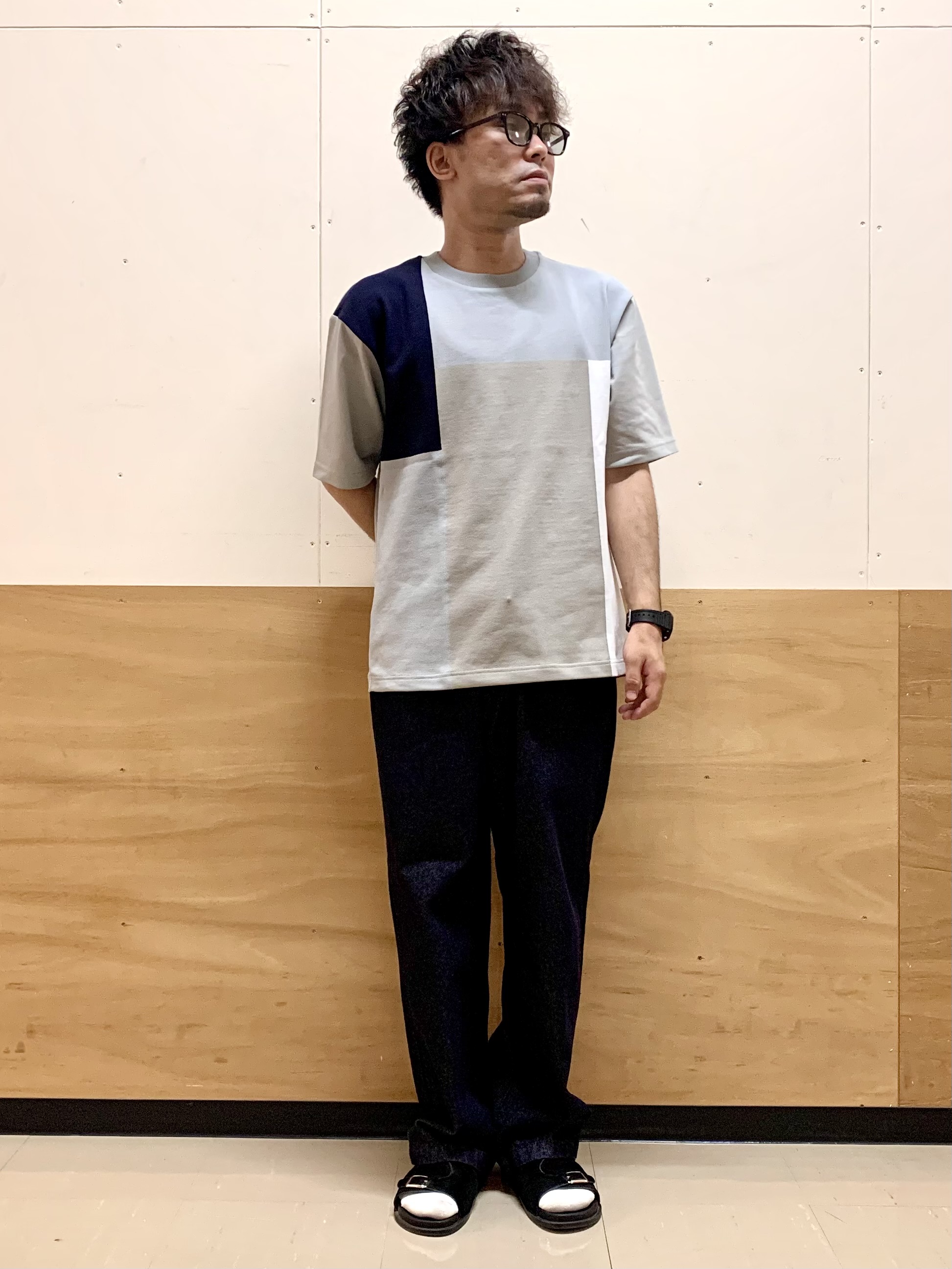 MATUさんの「THE SHOP TK｜【洗濯機OK】ブロッキング半袖ニット」を使ったコーディネート
