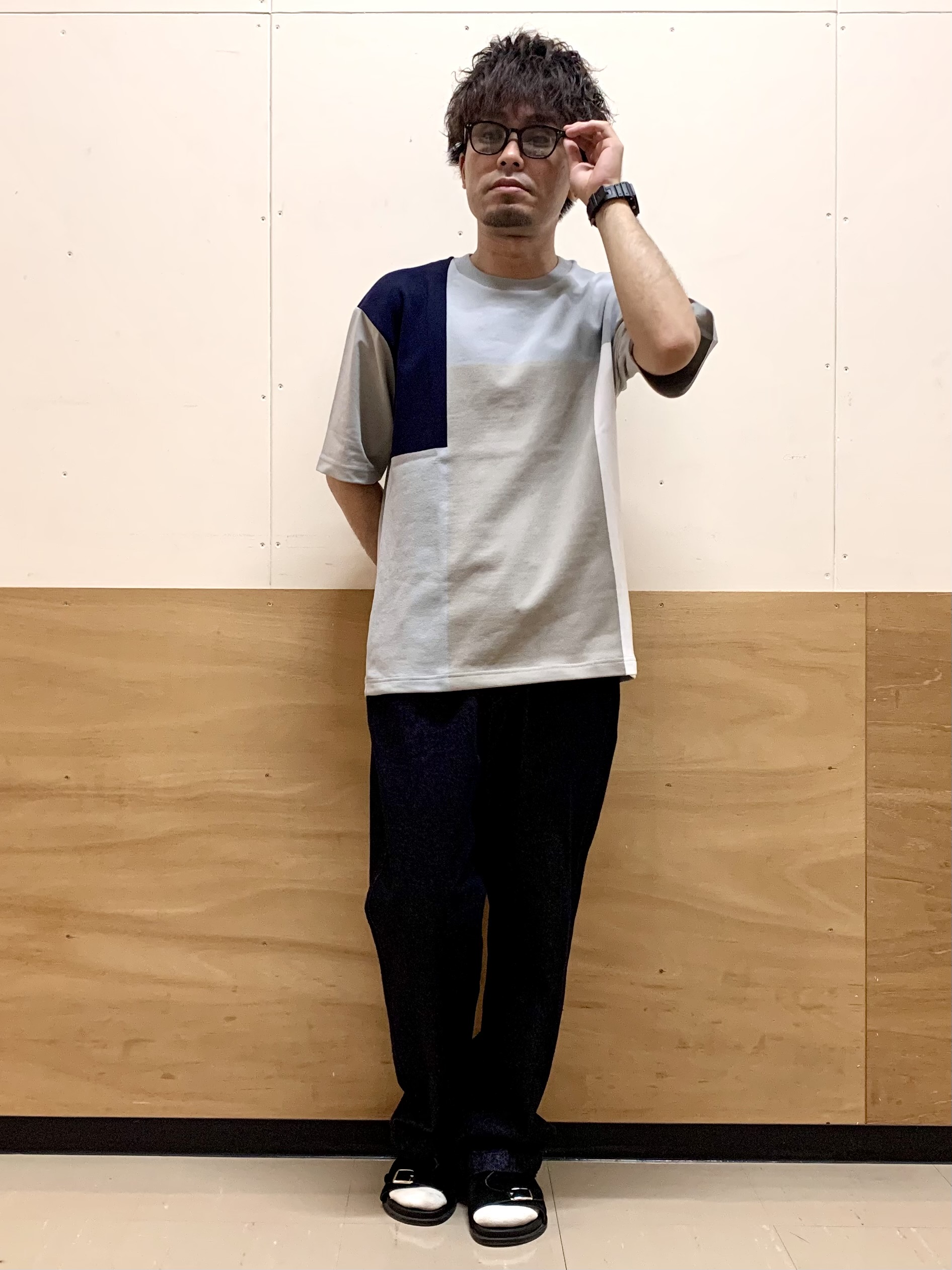 MATUさんの「THE SHOP TK｜【洗濯機OK】ブロッキング半袖ニット」を使ったコーディネート