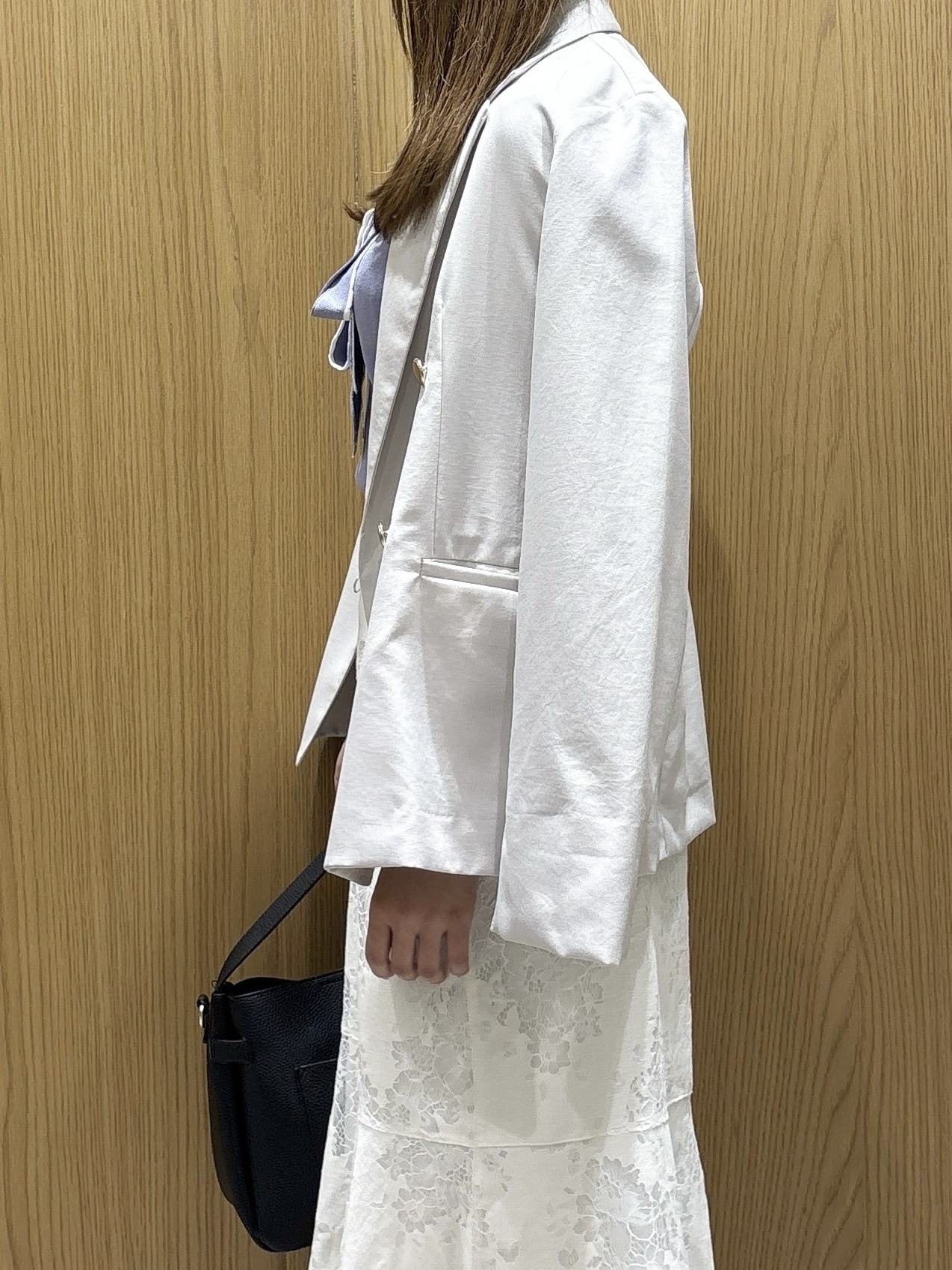 ゆいさんの「index｜《再入荷》ダブルブレストテーラードジャケット【接触冷感／吸水速乾／イージーアイロン／防シワ／洗濯機O」を使ったコーディネート