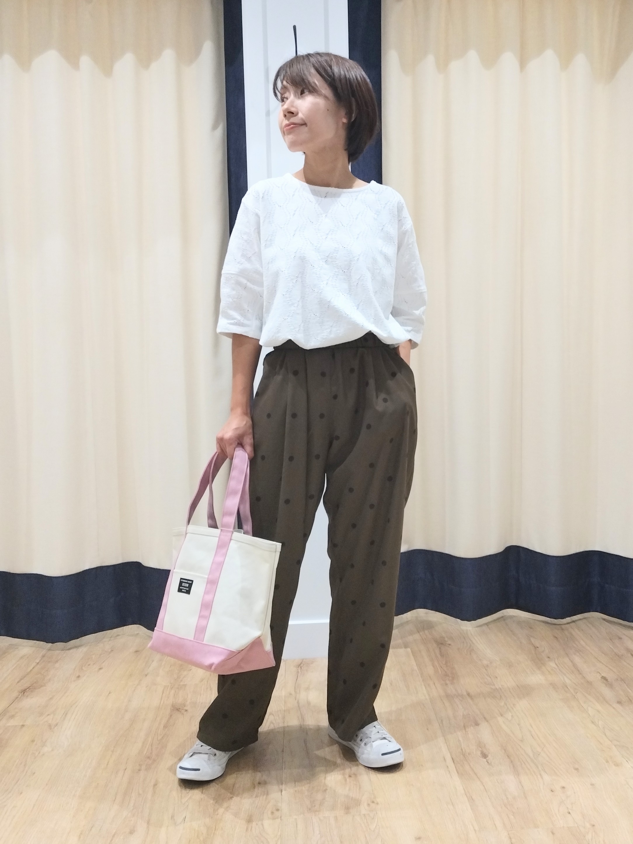 Moriokaさんの「Dessin｜【マシンウォッシャブル】5分袖レースカットソー」を使ったコーディネート