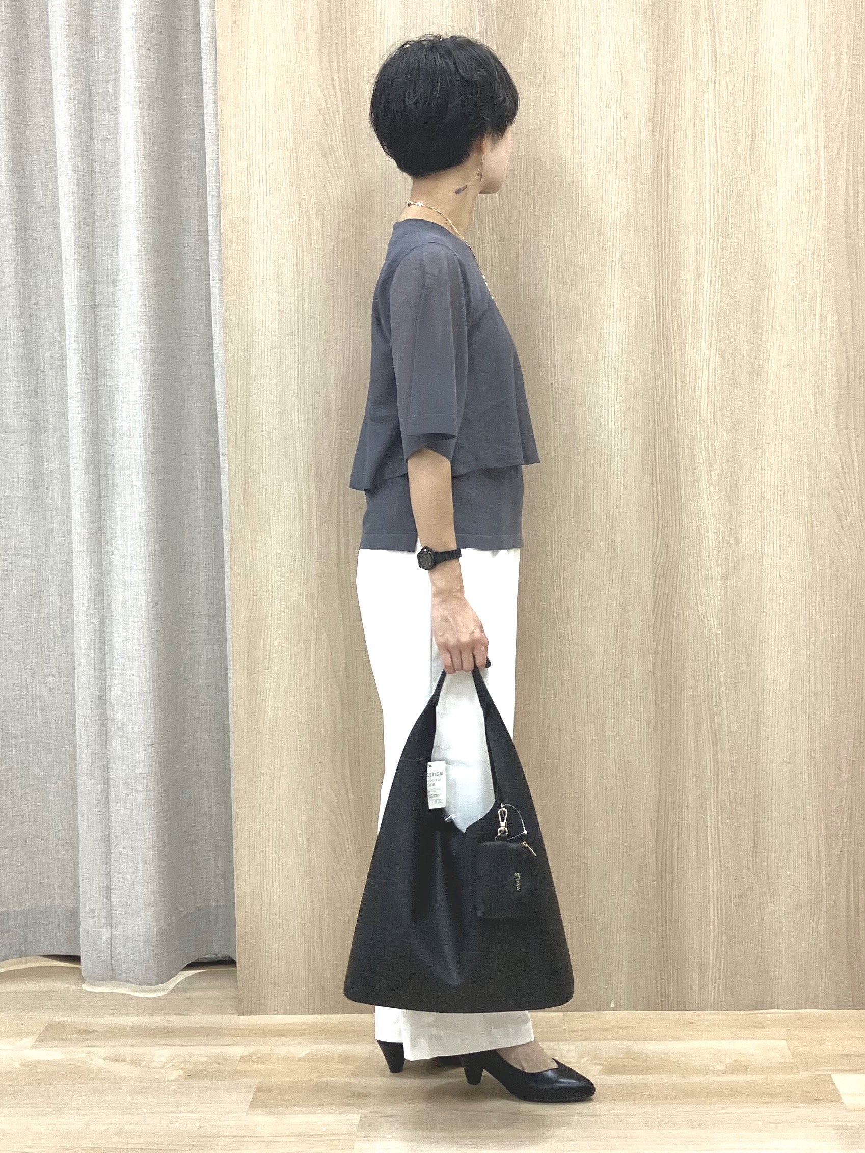 Keiさんの「grove｜【涼しく二の腕カバー】フロントシアーフレアニット」を使ったコーディネート