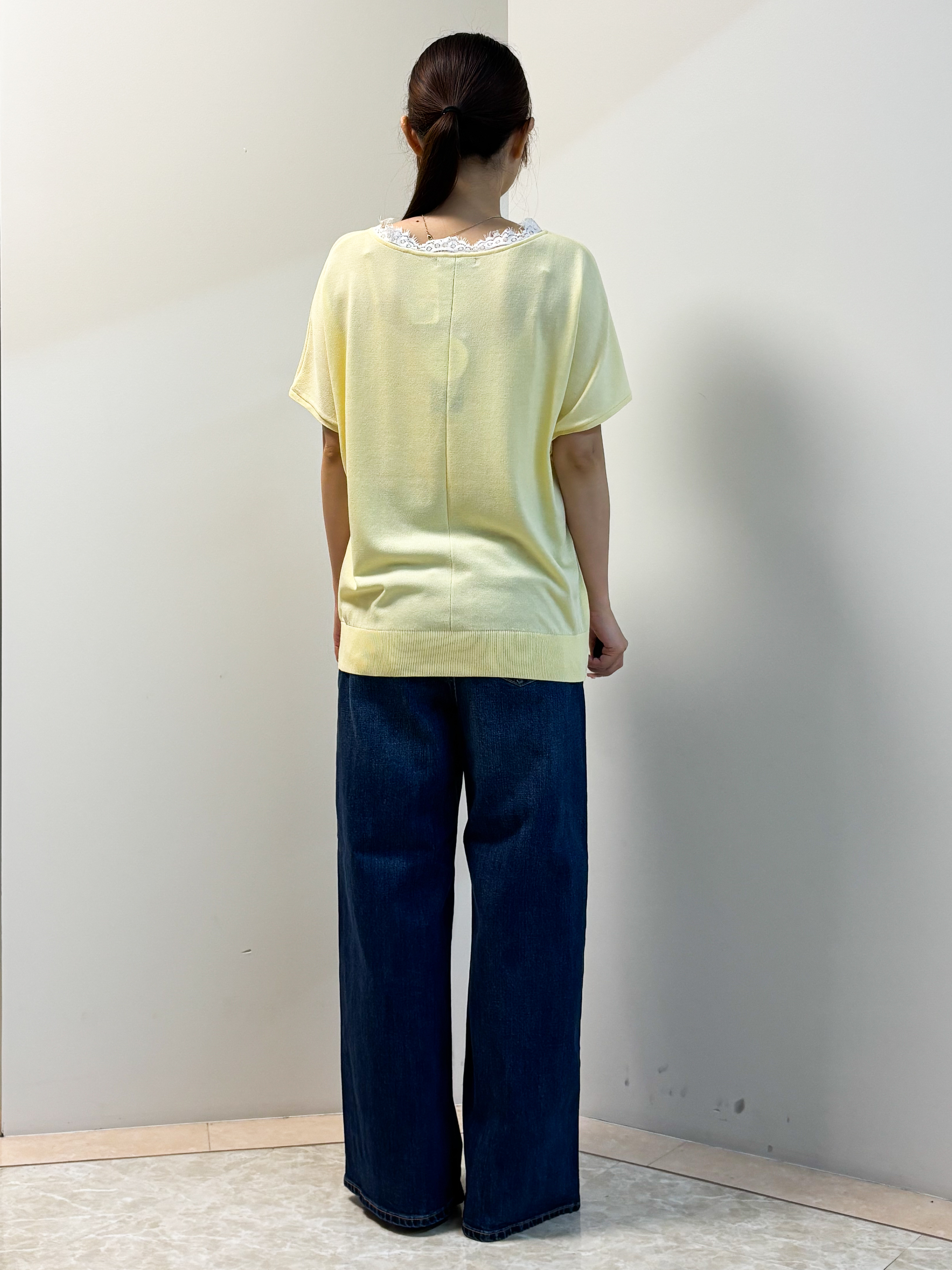 Sawaさんの「Reflect｜【二の腕カバー／手洗い可】ネックレース フレンチスリーブニット」を使ったコーディネート