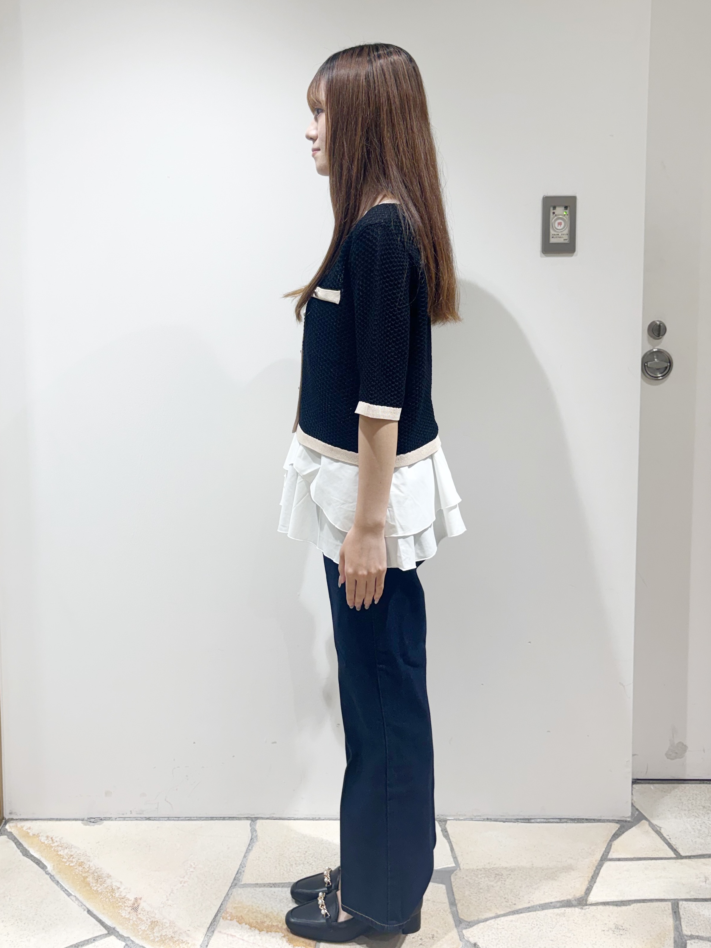 みあたんさんの「index｜【抗ピリング】柄編みニットカーディガン&times;ペプラムキャミセット《洗濯機OK》」を使ったコーディネート