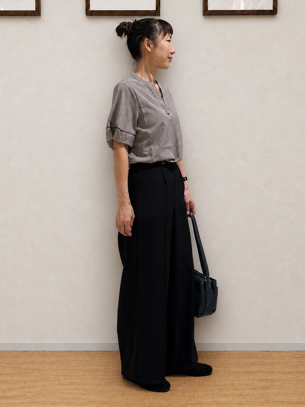 まつみさんの「SHOO･LA･RUE｜【洗濯後しわになりにくい/インせずきまる】シンプルだけど女性らしい 麻調スキッパーブラウス」を使ったコーディネート