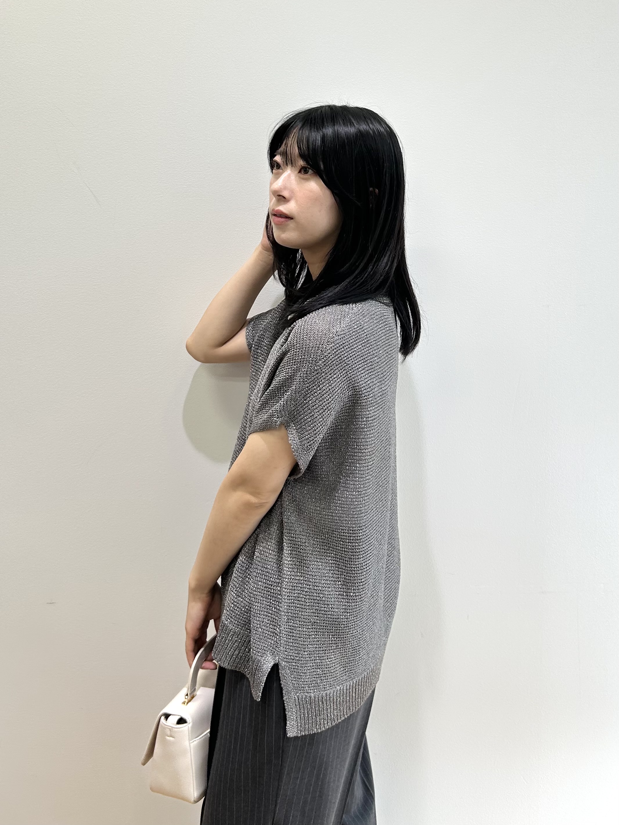 RINAさんの「OPAQUE.CLIP｜ラメメッシュニット【洗濯機OK／抗ピル】」を使ったコーディネート