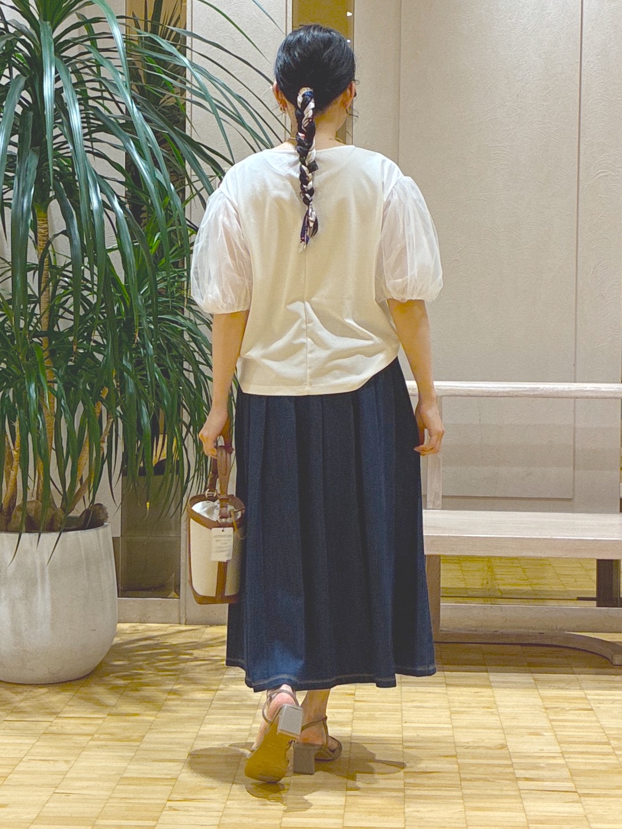  beni_gingerさんの「Reflect｜【UVカット／接触冷感／吸水速乾】チュールスリーブプルオーバー」を使ったコーディネート