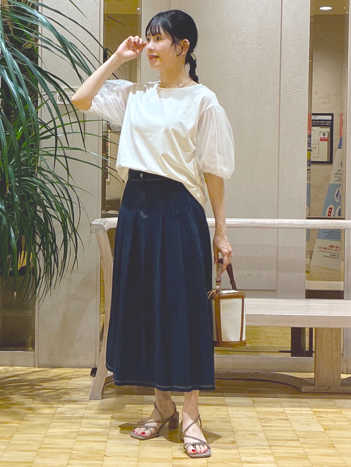  beni_gingerさんの「Reflect｜【UVカット／接触冷感／吸水速乾】チュールスリーブプルオーバー」を使ったコーディネート