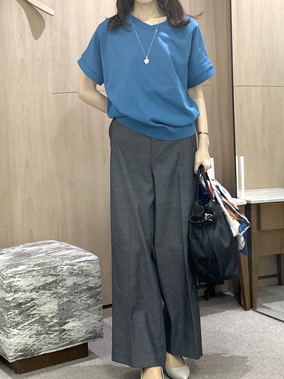 Miwaさんの「UNTITLED｜【肌に張りつきにくい/前後2WAY】ドライタッチコットンプルオーバー」を使ったコーディネート