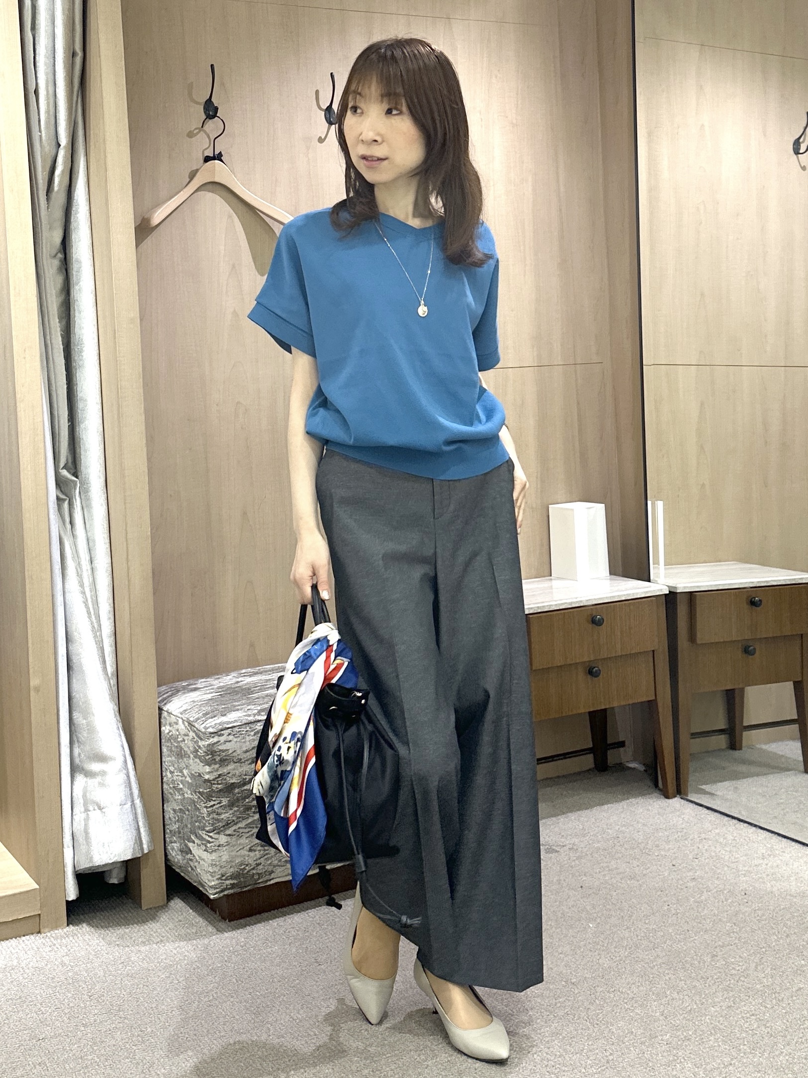 Miwaさんの「UNTITLED｜【肌に張りつきにくい/前後2WAY】ドライタッチコットンプルオーバー」を使ったコーディネート