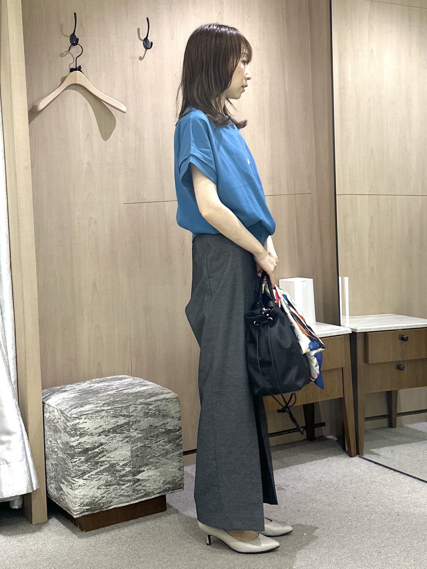 Miwaさんの「UNTITLED｜【肌に張りつきにくい/前後2WAY】ドライタッチコットンプルオーバー」を使ったコーディネート