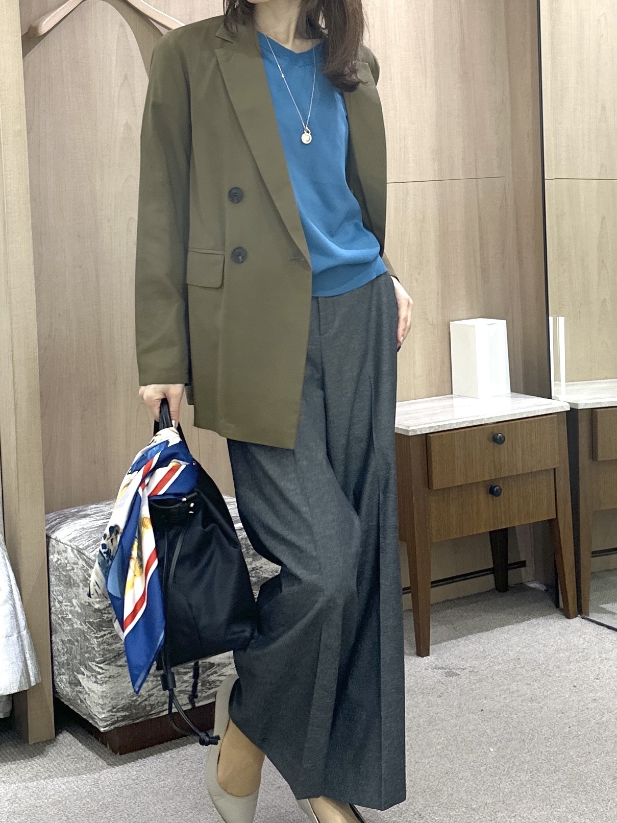 Miwaさんの「UNTITLED｜◆【セットアップ可/接触冷感/通気性】ドライシアーダブルジャケット」を使ったコーディネート