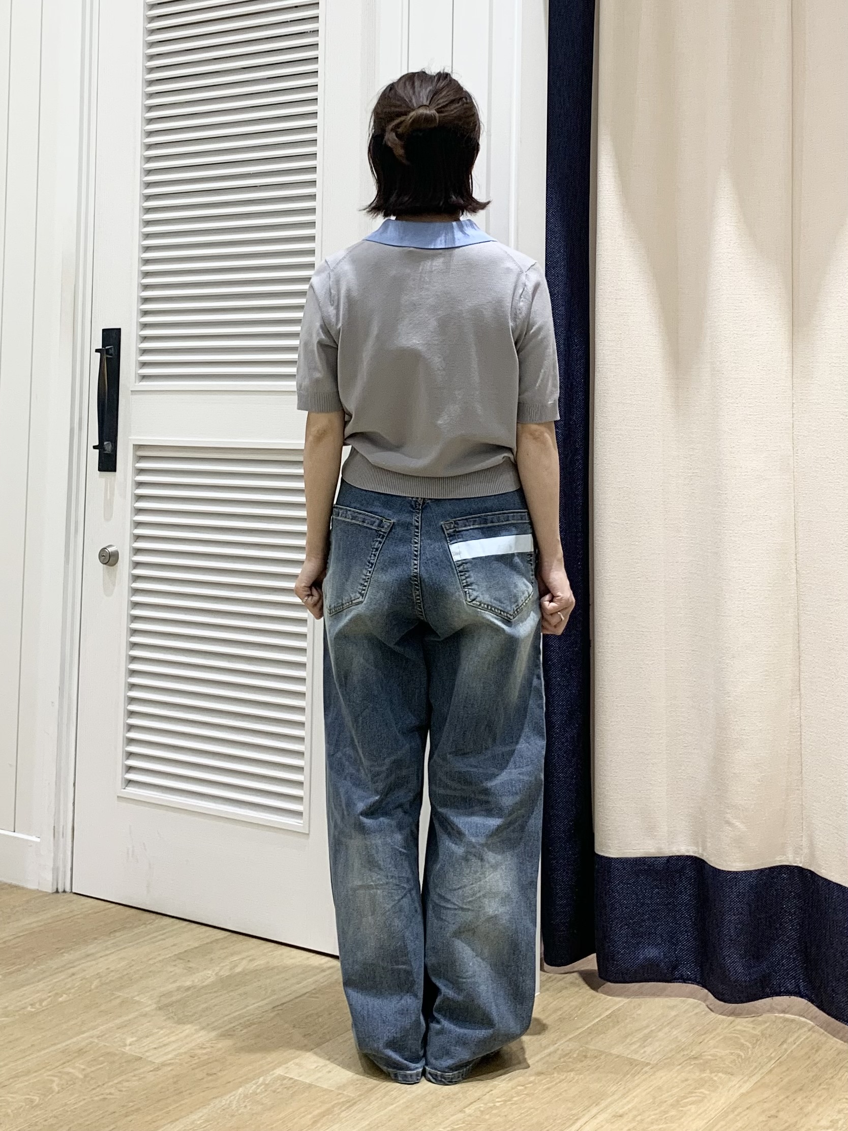 IMARIさんの「Dessin｜ポロ襟 ハーフスリーブニット」を使ったコーディネート