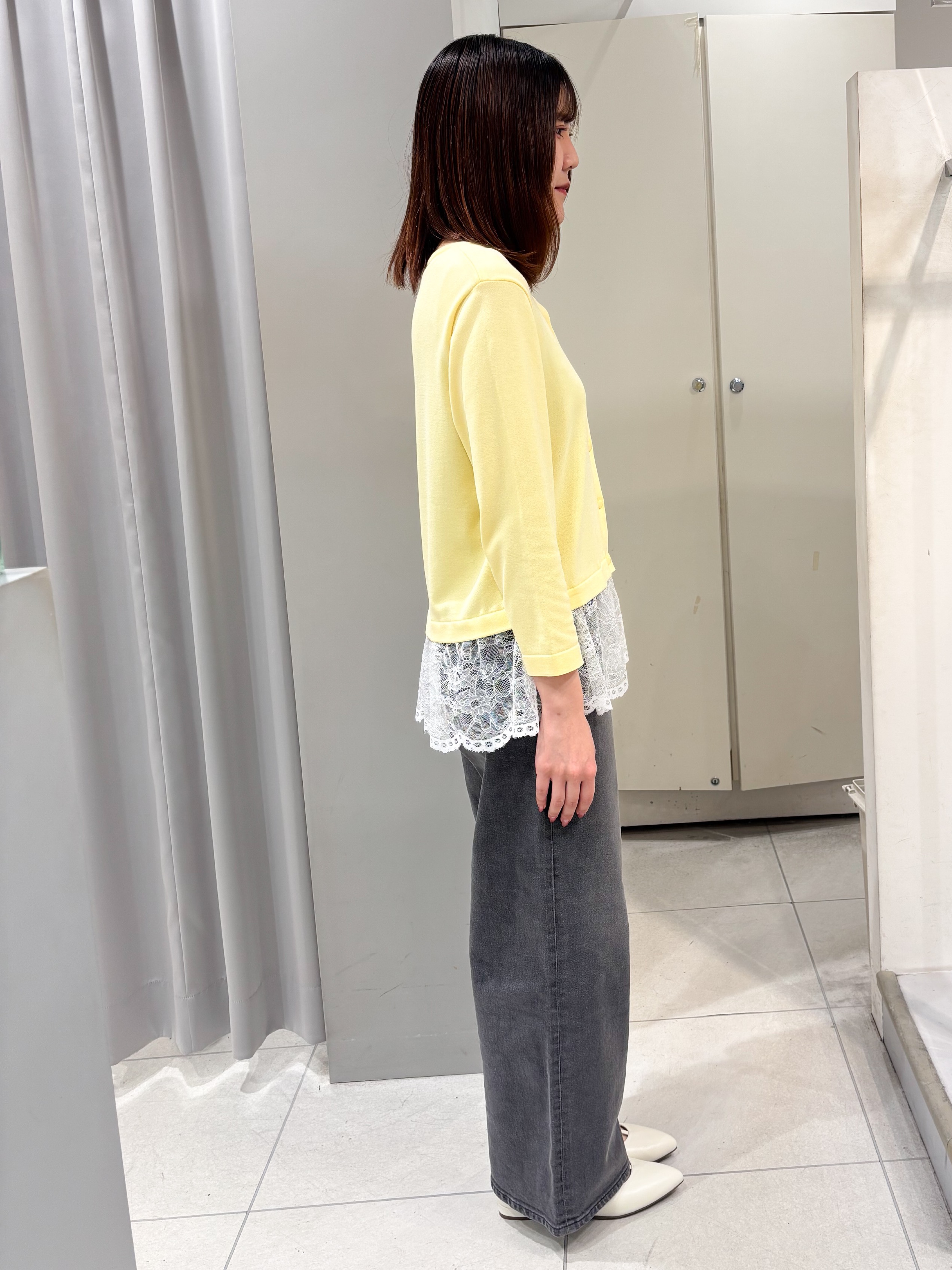 yuiさんの「Reflect｜【手洗い可】レースデザインニットカーディガン」を使ったコーディネート