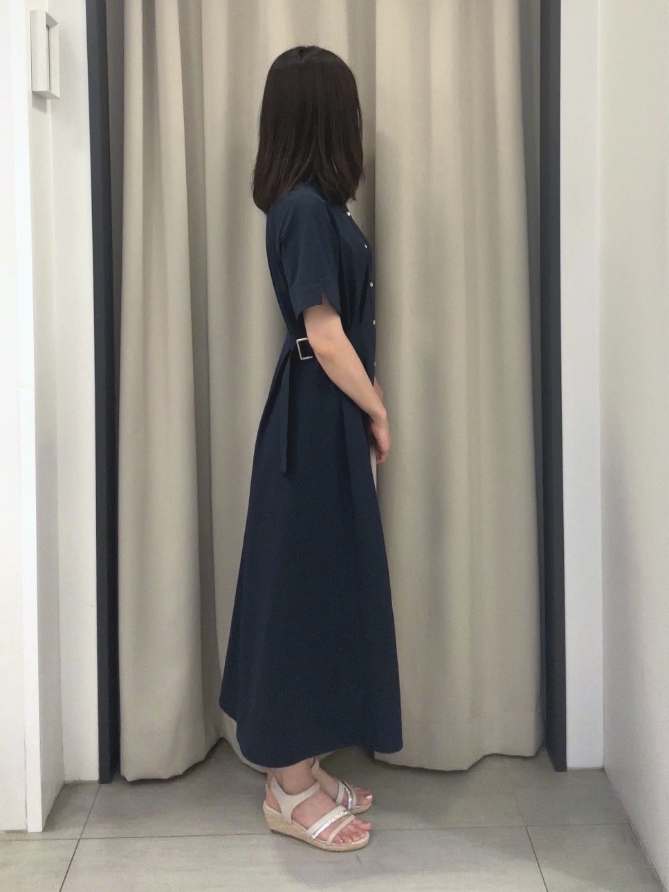Nao さんの「grove｜【低身長さんも選べる着丈/UV・シワになりにくいetc】涼やかさも、きちんとも叶うワンピース」を使ったコーディネート