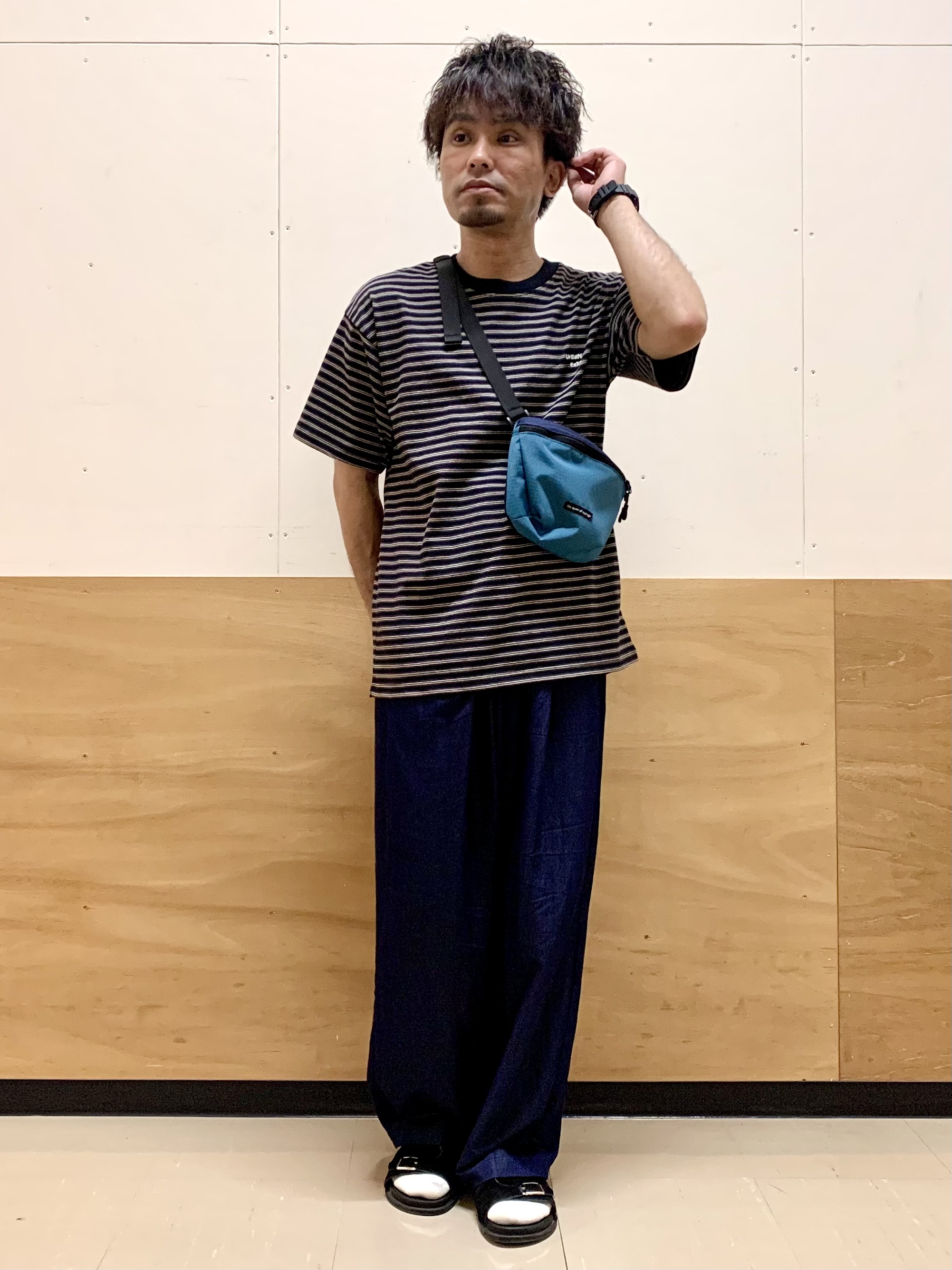 MATUさんの「THE SHOP TK｜COOLボーダー 半袖Tシャツ 接触冷感／洗濯機OK」を使ったコーディネート