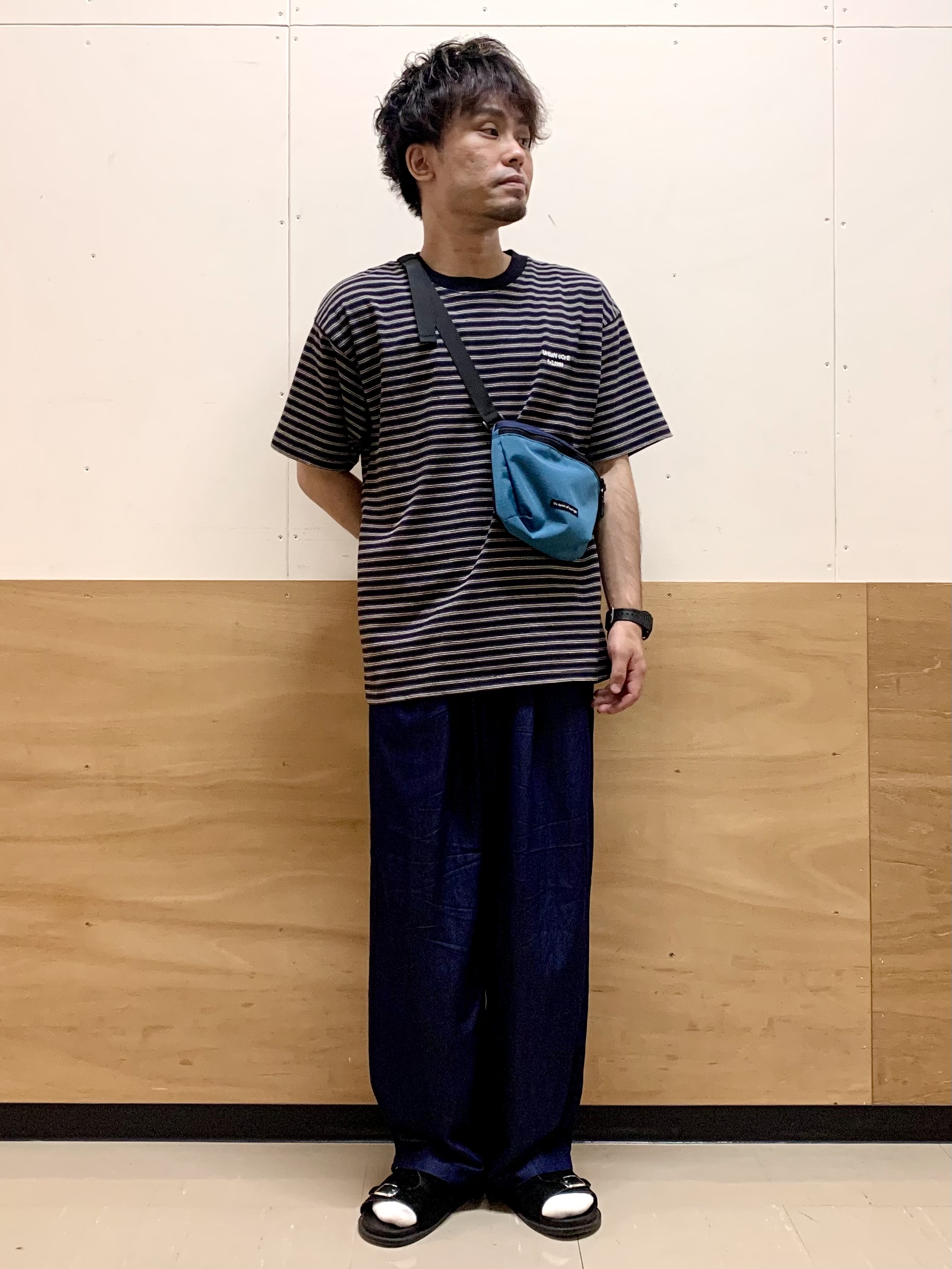 MATUさんの「THE SHOP TK｜COOLボーダー 半袖Tシャツ 接触冷感／洗濯機OK」を使ったコーディネート