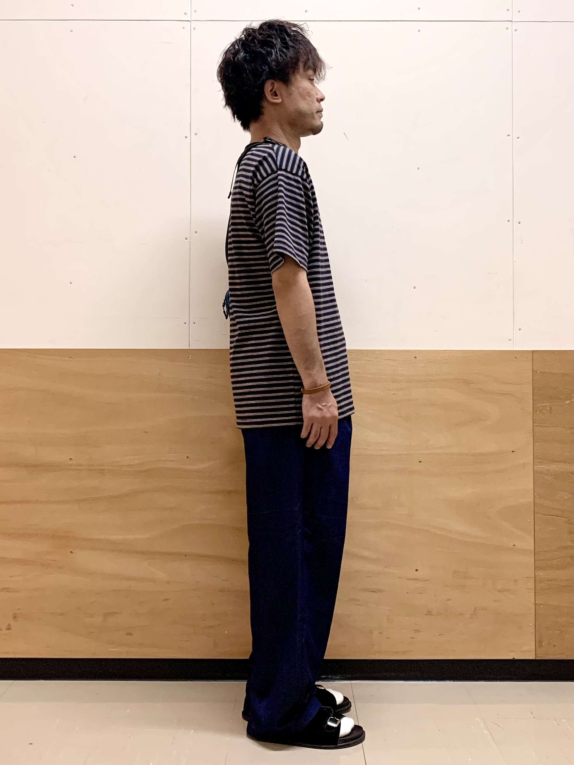 MATUさんの「THE SHOP TK｜COOLボーダー 半袖Tシャツ 接触冷感／洗濯機OK」を使ったコーディネート