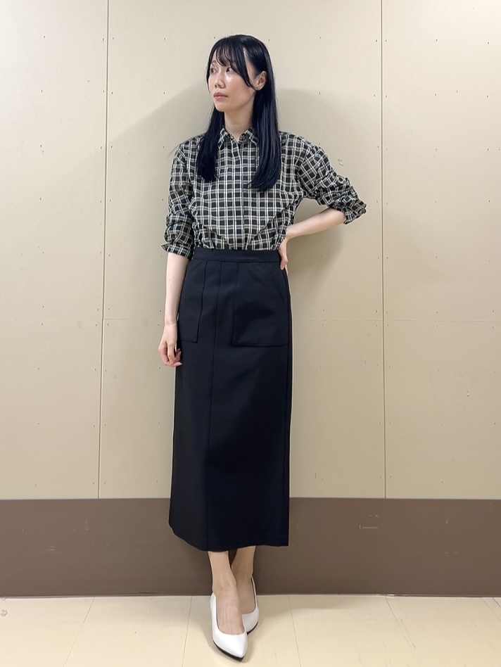 sechiさんの「UNTITLED｜シアーチェックシャツブラウス」を使ったコーディネート