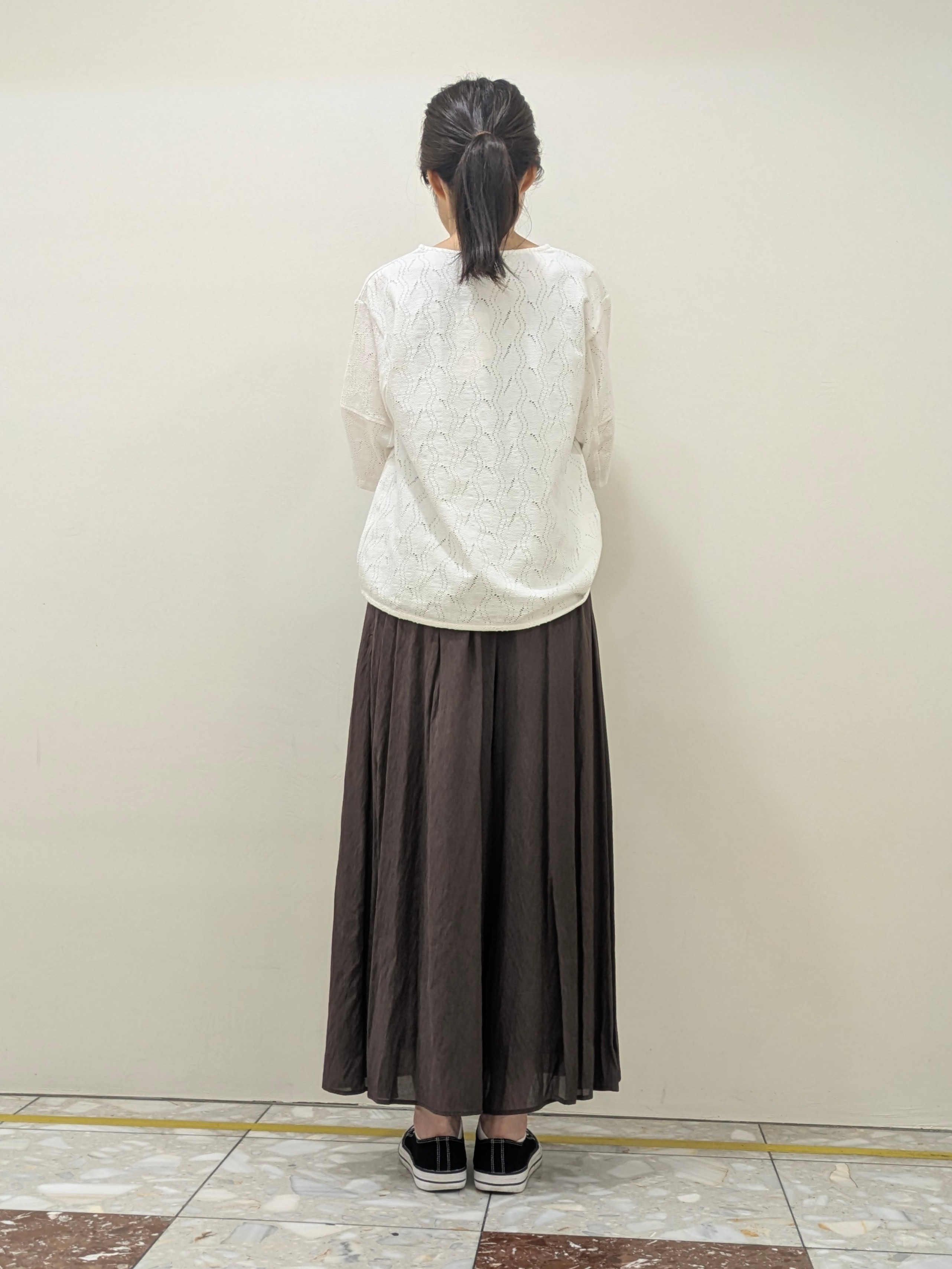 keikoさんの「Dessin｜シュリンクジャージ カットソー」を使ったコーディネート