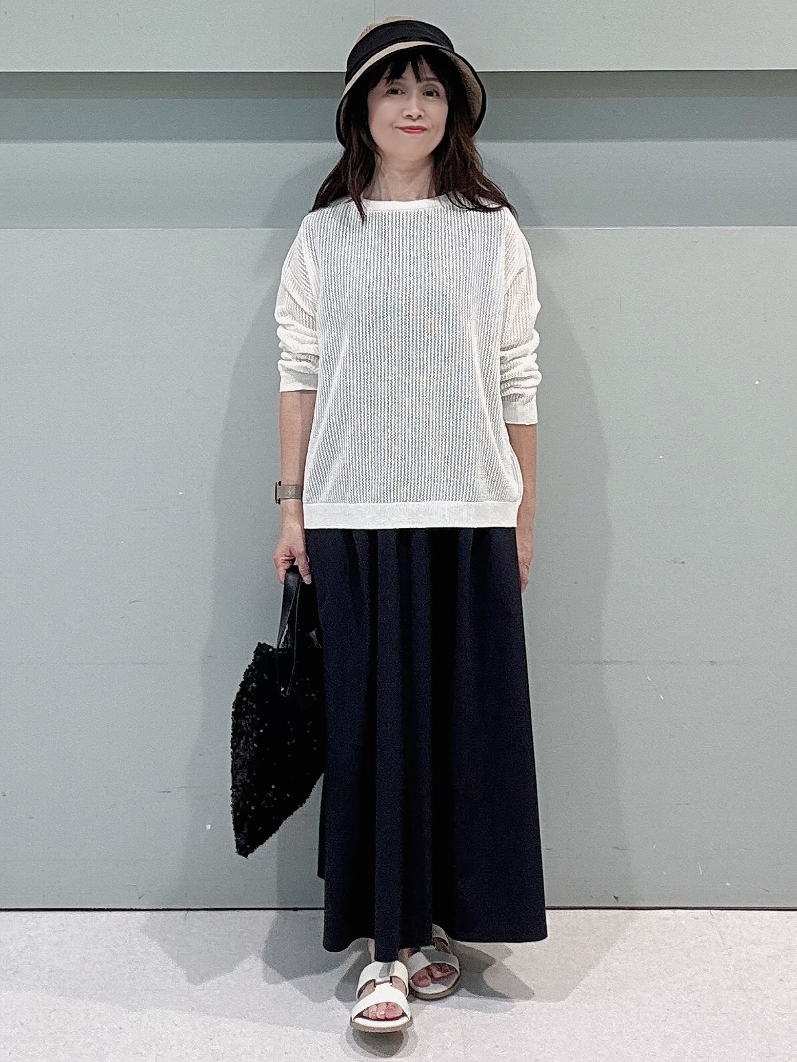 makiさんの「UNTITLED｜【残暑も快適/接触冷感/UVカット/吸水速乾】Aラインロングワンピース」を使ったコーディネート