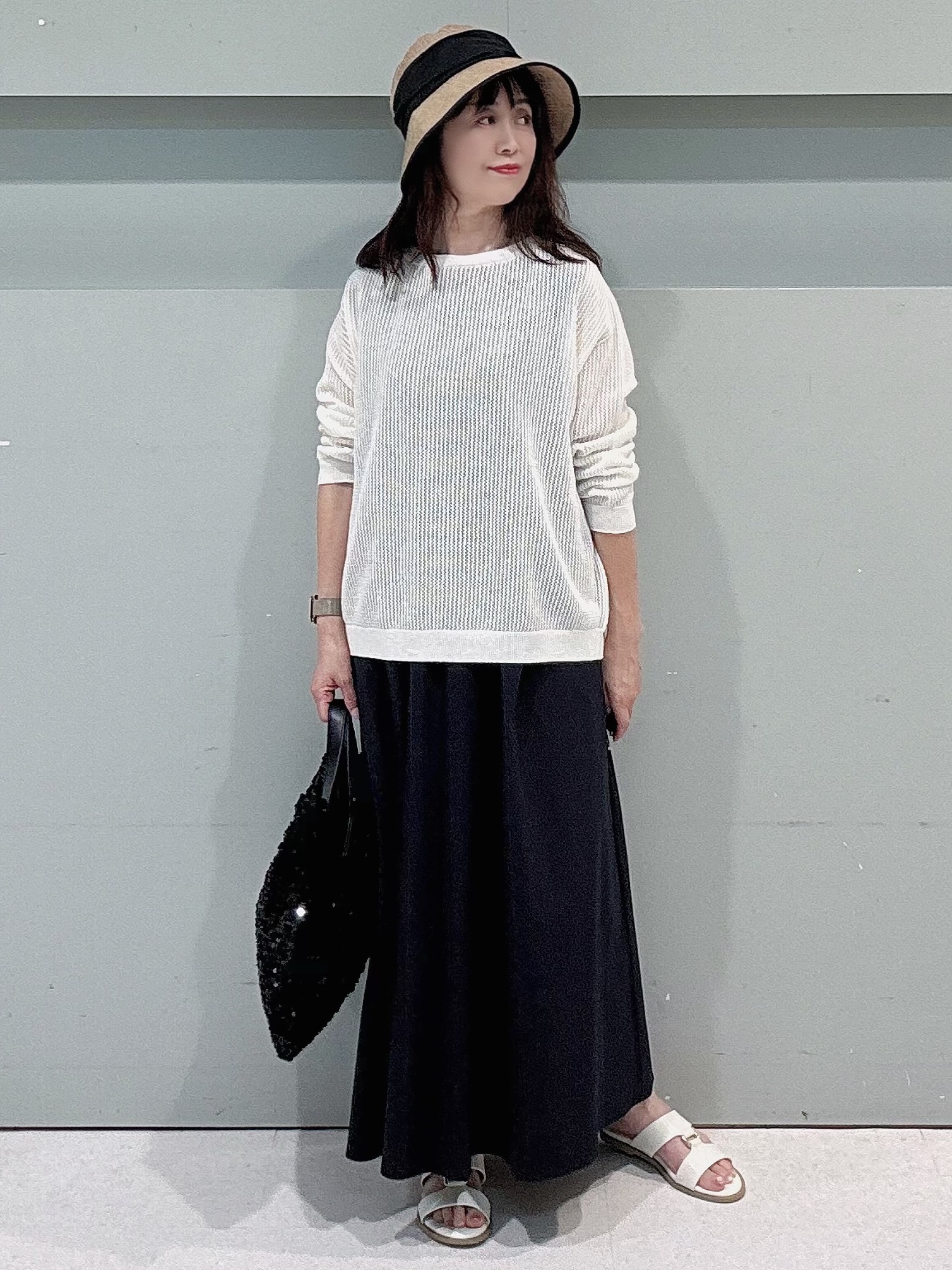 makiさんの「UNTITLED｜【残暑も快適/接触冷感/UVカット/吸水速乾】Aラインロングワンピース」を使ったコーディネート