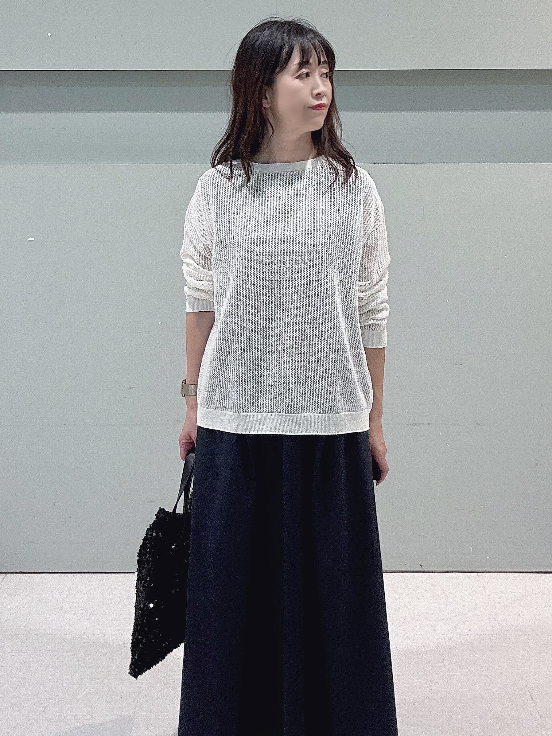makiさんの「UNTITLED｜【残暑も快適/接触冷感/UVカット/吸水速乾】Aラインロングワンピース」を使ったコーディネート