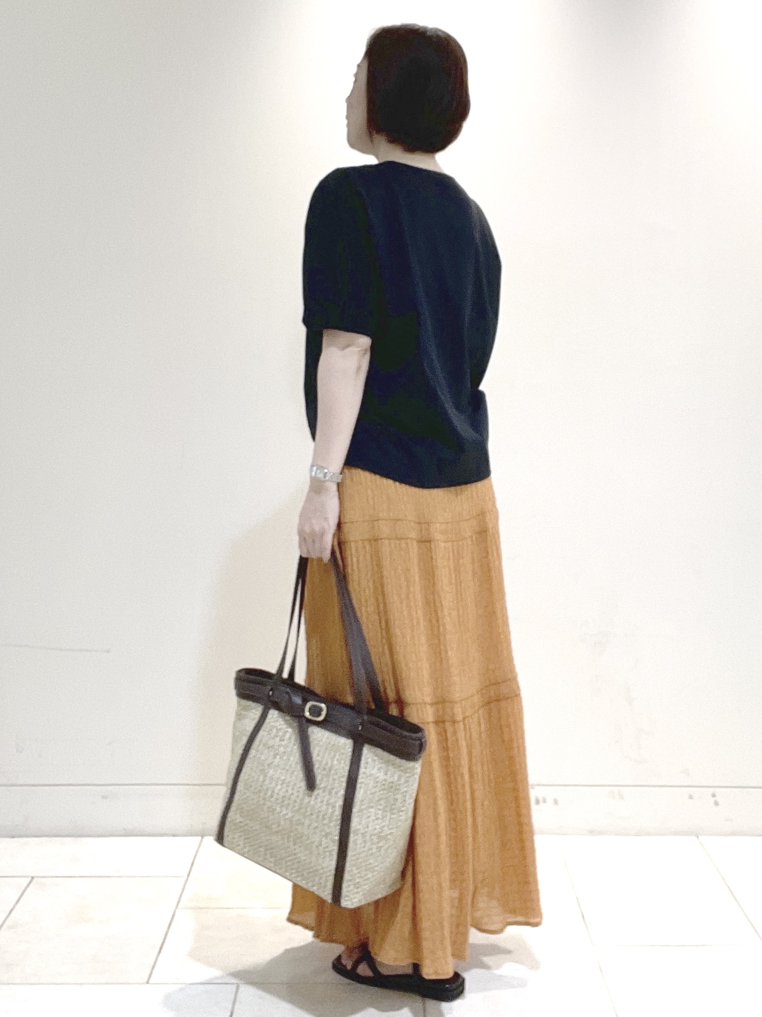 フミさんの「Reflect｜【UVカット／接触冷感／吸水速乾】ギャザースリーブカットソー」を使ったコーディネート