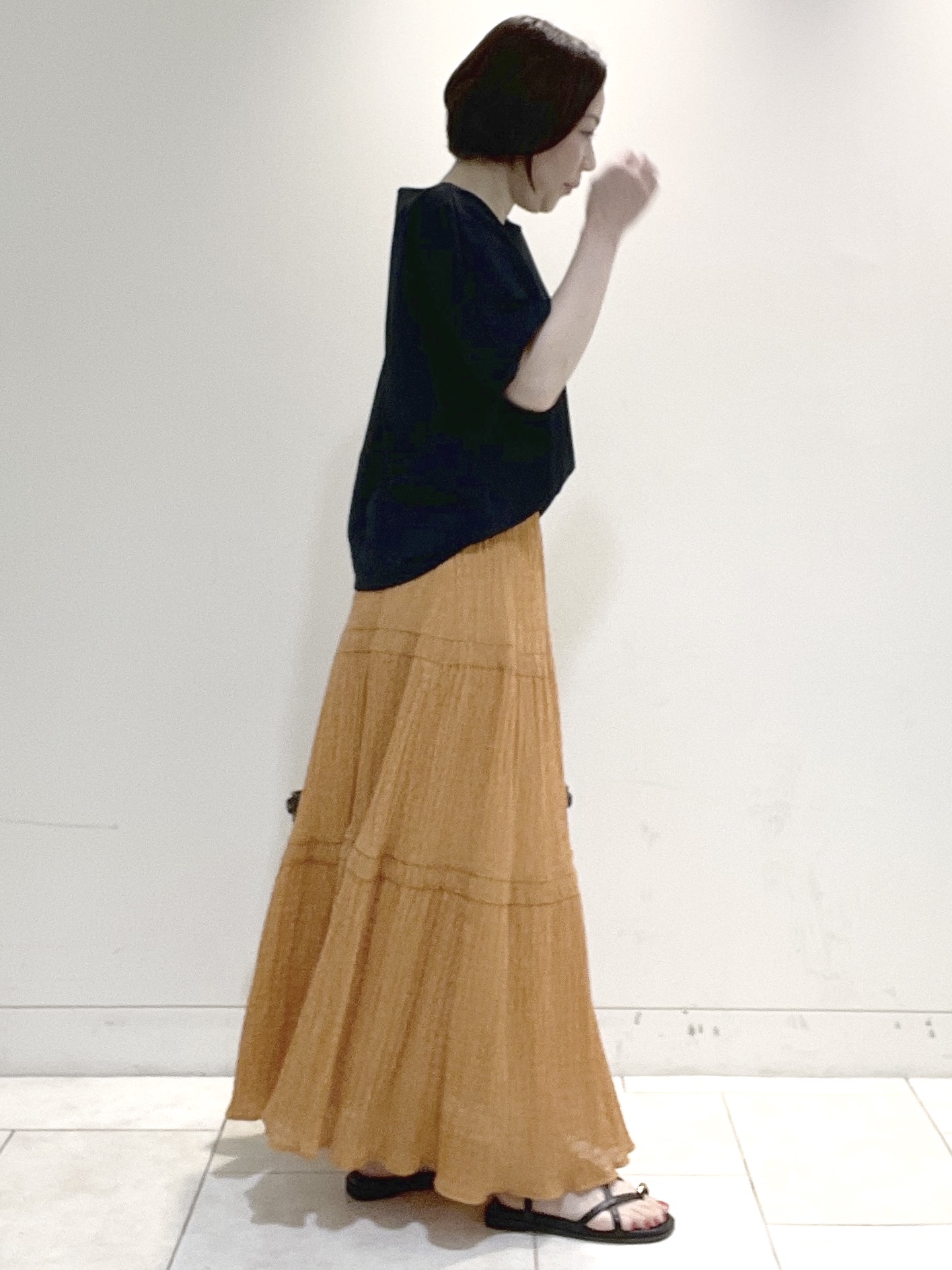 フミさんの「Reflect｜【UVカット／接触冷感／吸水速乾】ギャザースリーブカットソー」を使ったコーディネート