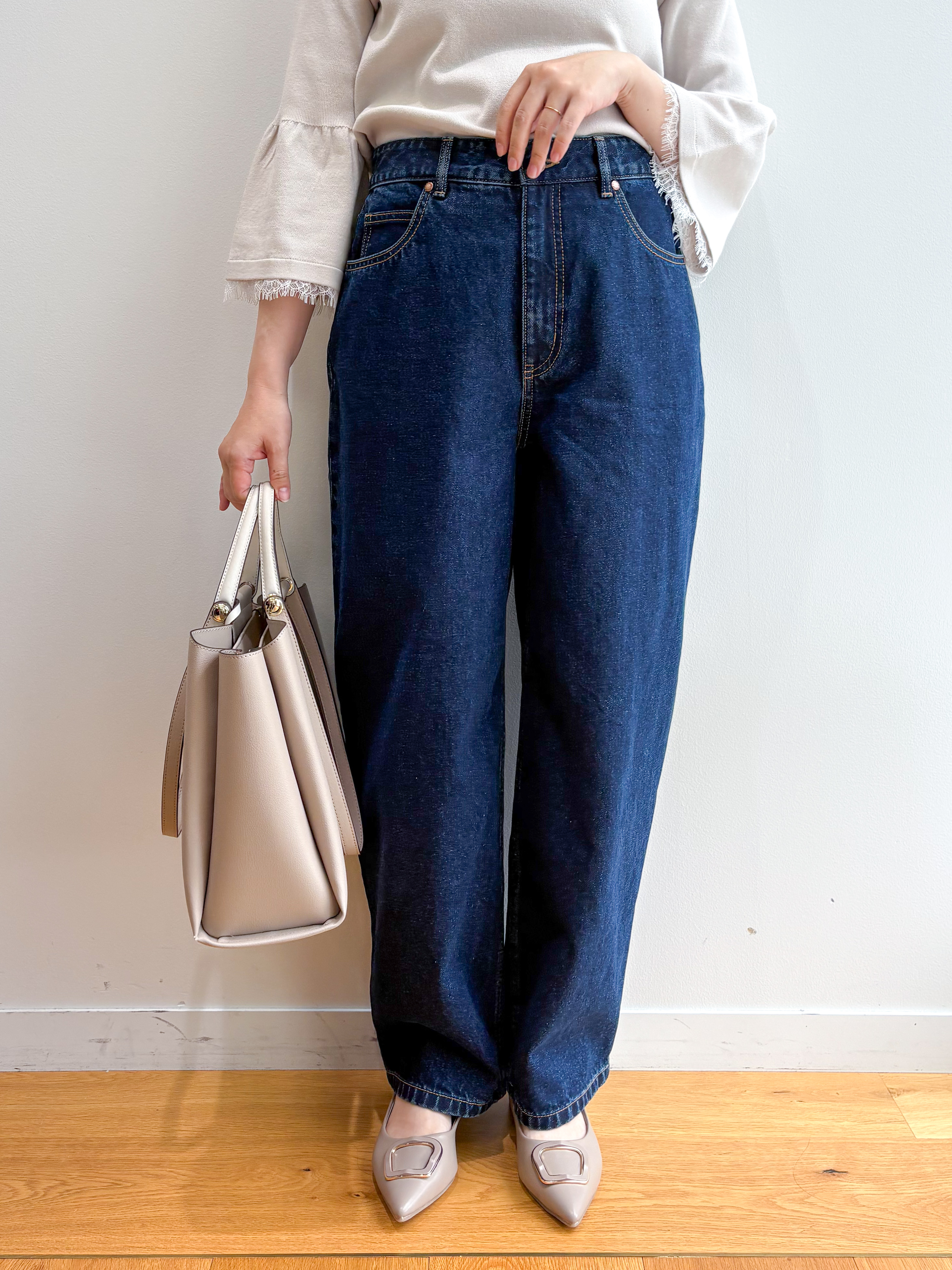 そねなおさんの「OPAQUE.CLIP｜【UVケア】フレアスリーブニット／袖口レースアソート《洗濯機OK／遮熱性》」を使ったコーディネート