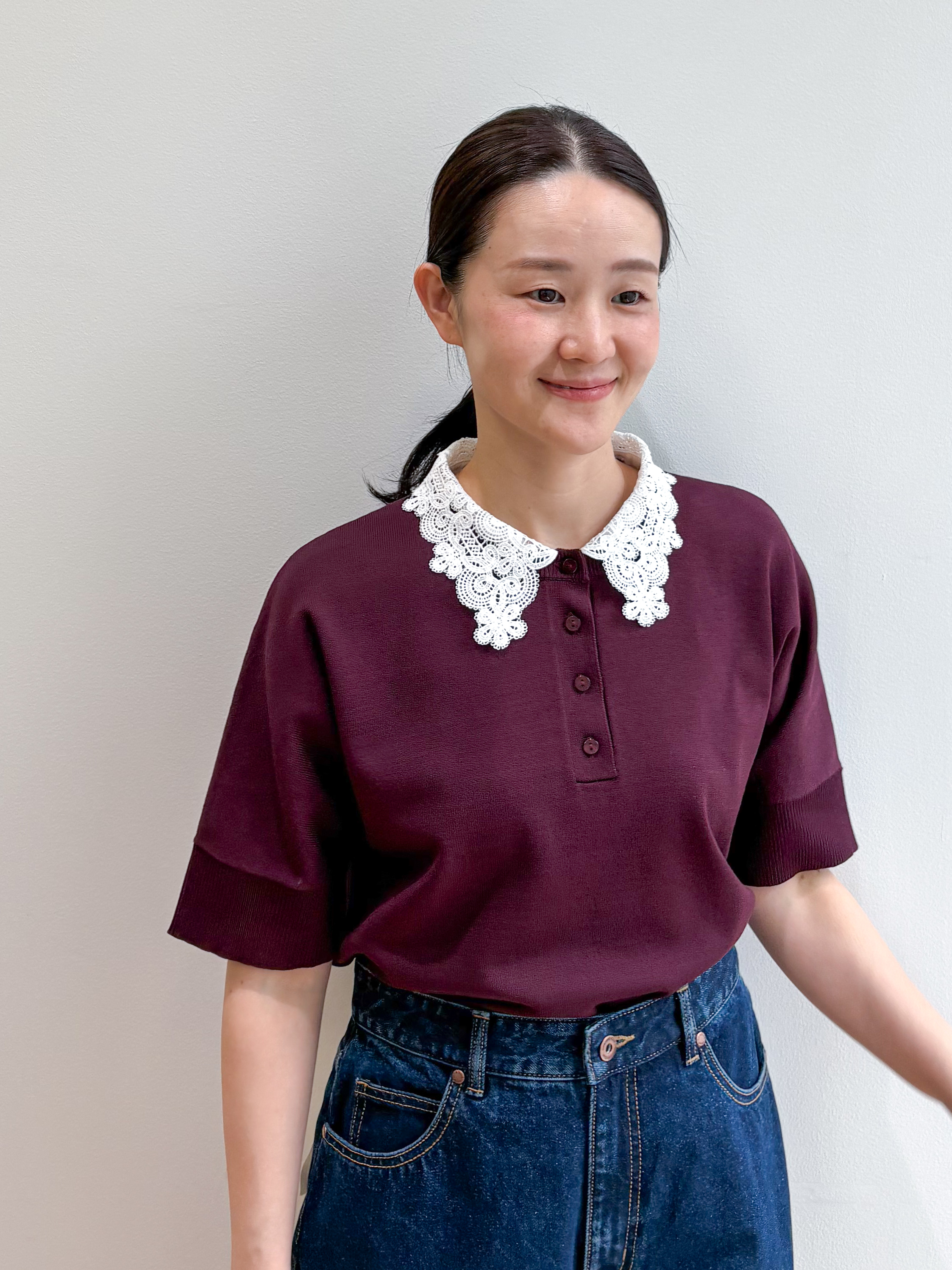 そねなおさんの「OPAQUE.CLIP｜【森絵梨佳さん着用】2WAY衿ドッキングニット《洗濯機OK》」を使ったコーディネート